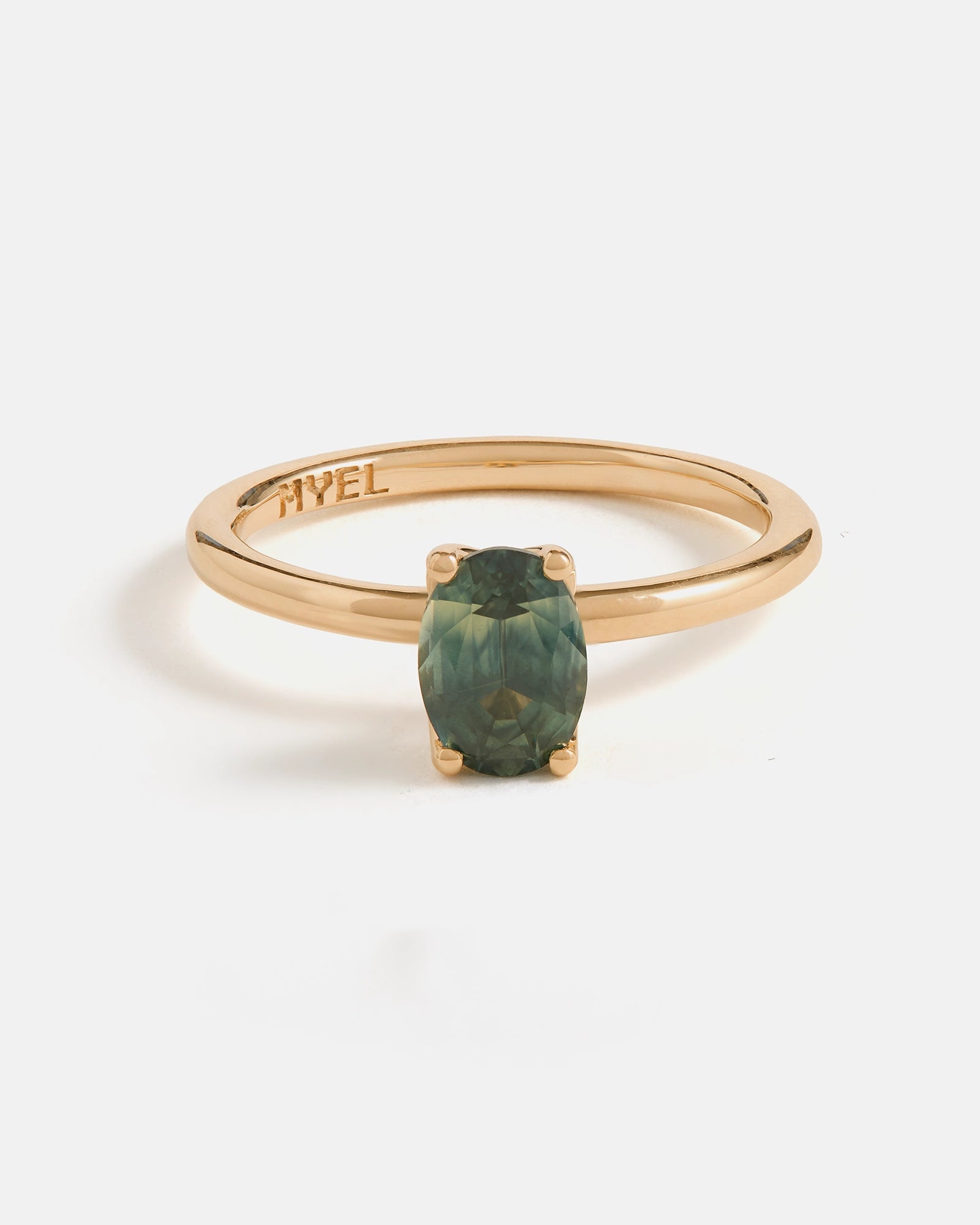 Ellipse Petal Ring in 14k Fairmined Yellow Gold with Oval Australian Sapphire
