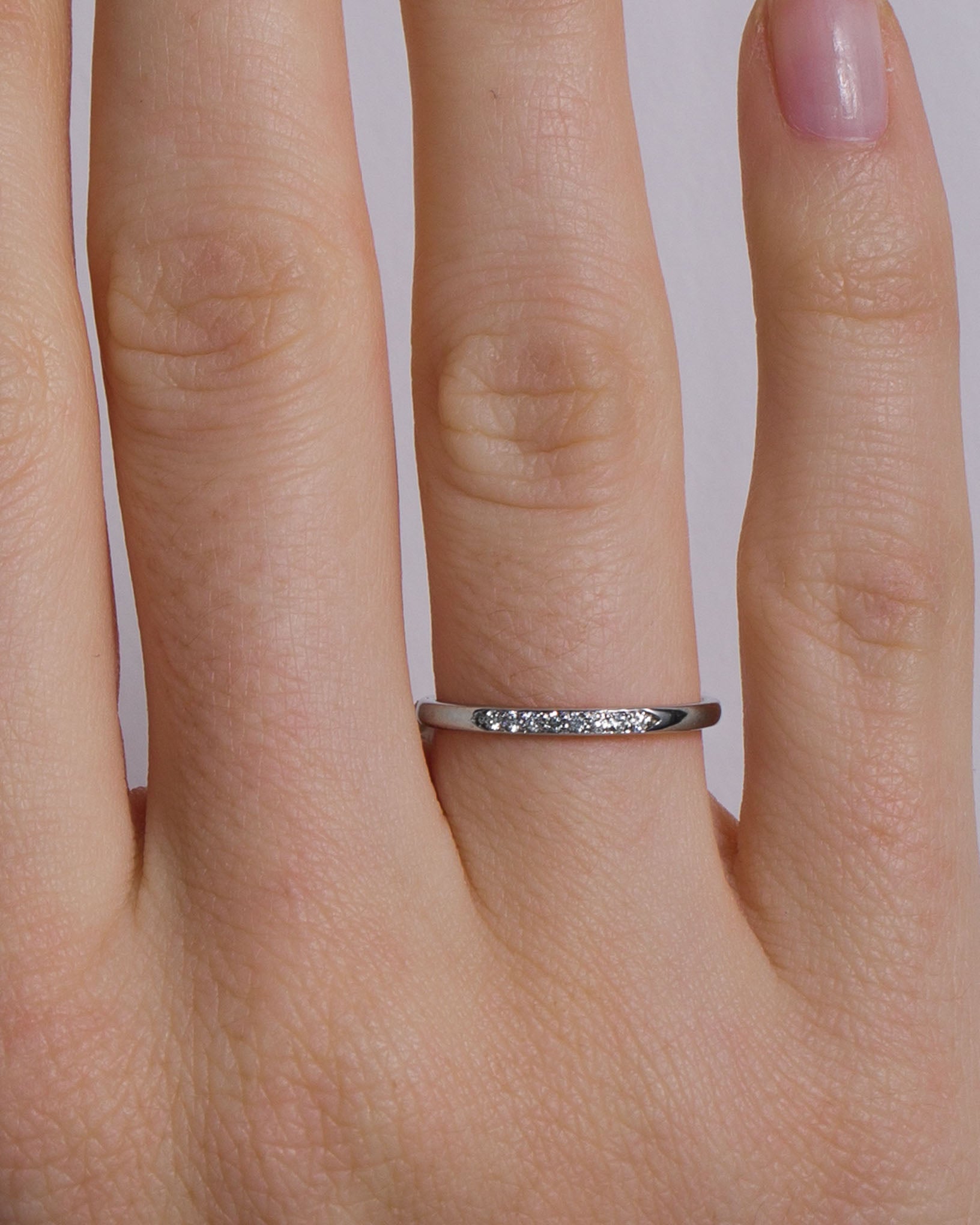 Stratura Wedding Ring in 14k White Gold with Ethical Birthstones