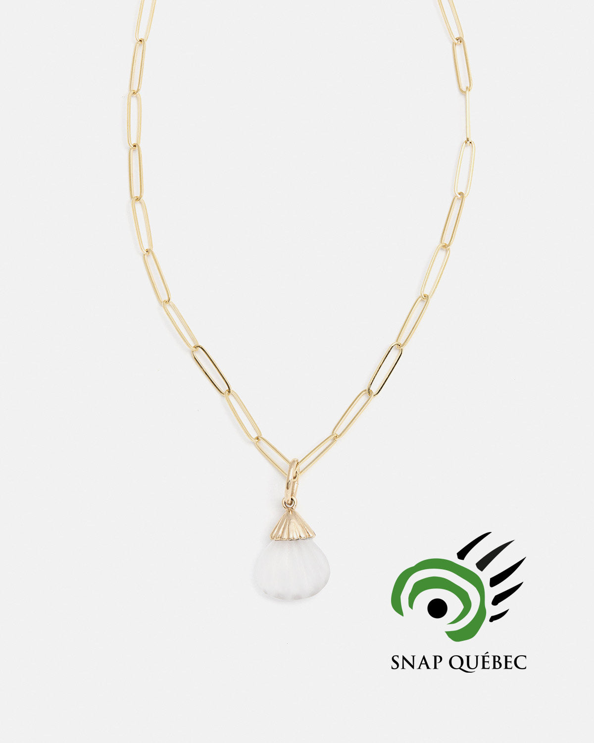 Pendentif Coquillage en Quartz et Or Jaune 14k - MYEL x SNAP Québec
