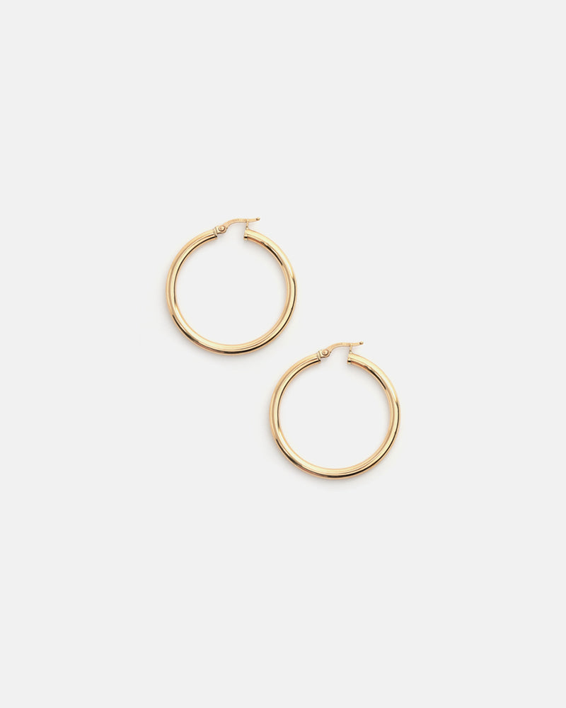 Medium Thick Hoops in Gold