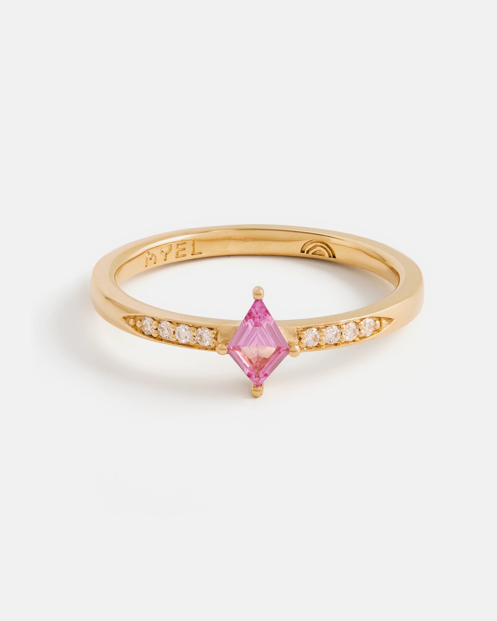 Bague personnalisée - Bague Cerf-Volant Pavée en Or Fairmined avec Saphir du Montana et Diamants de laboratoire