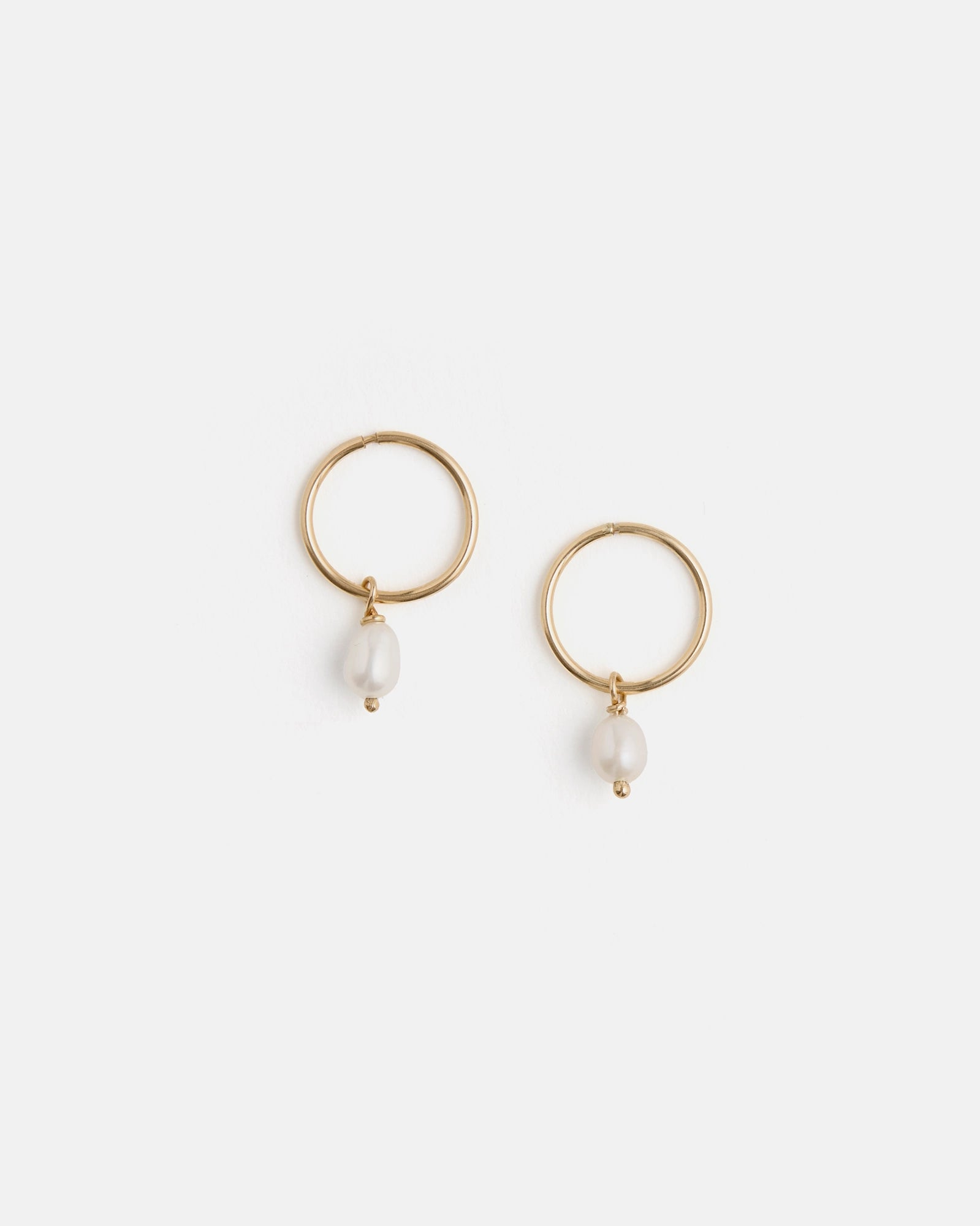 Baby Sleepers Hoops in Gold with Pearls