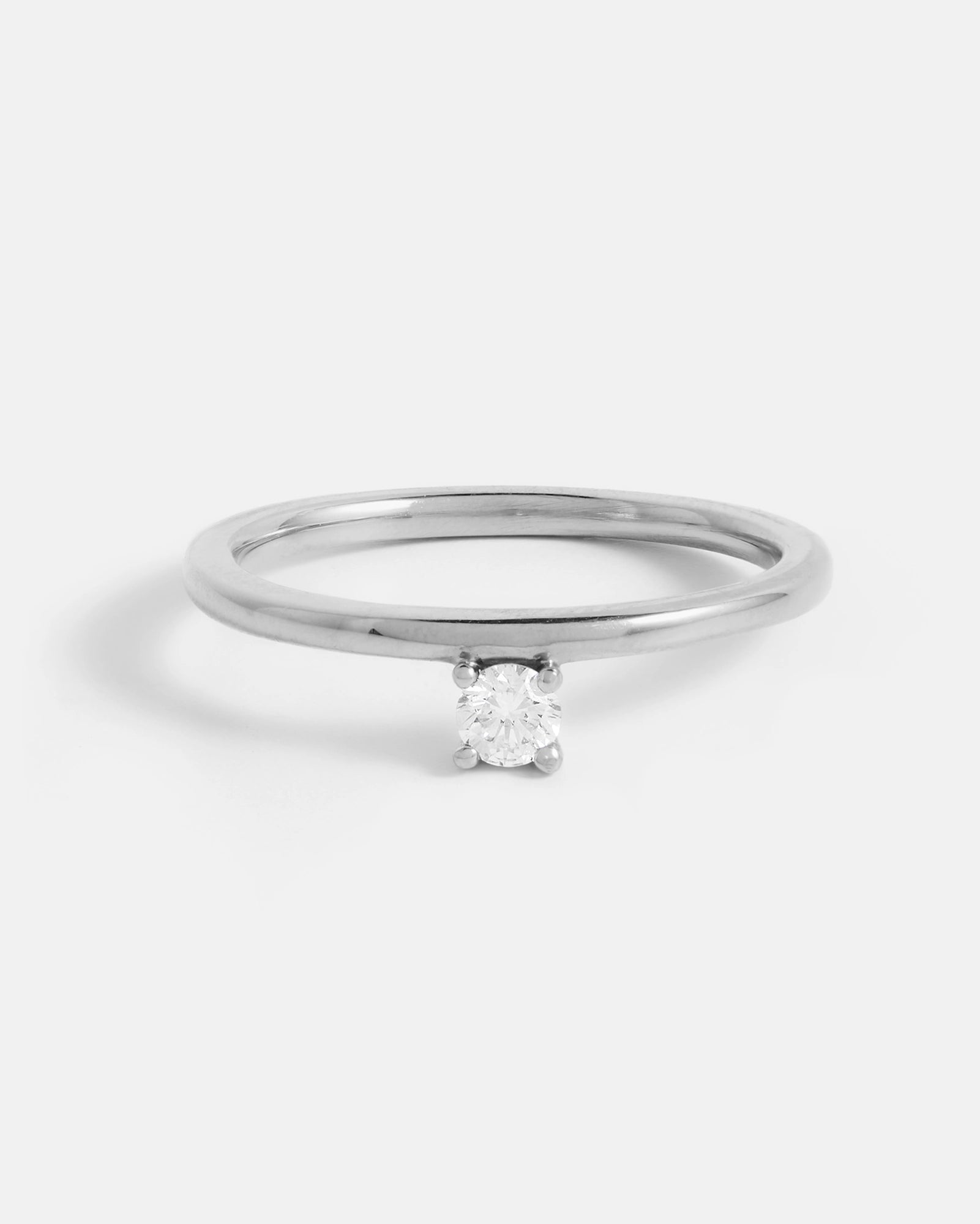 Bague solitaire Novella en Or Blanc 14k avec Pierre de Naissance Éthique