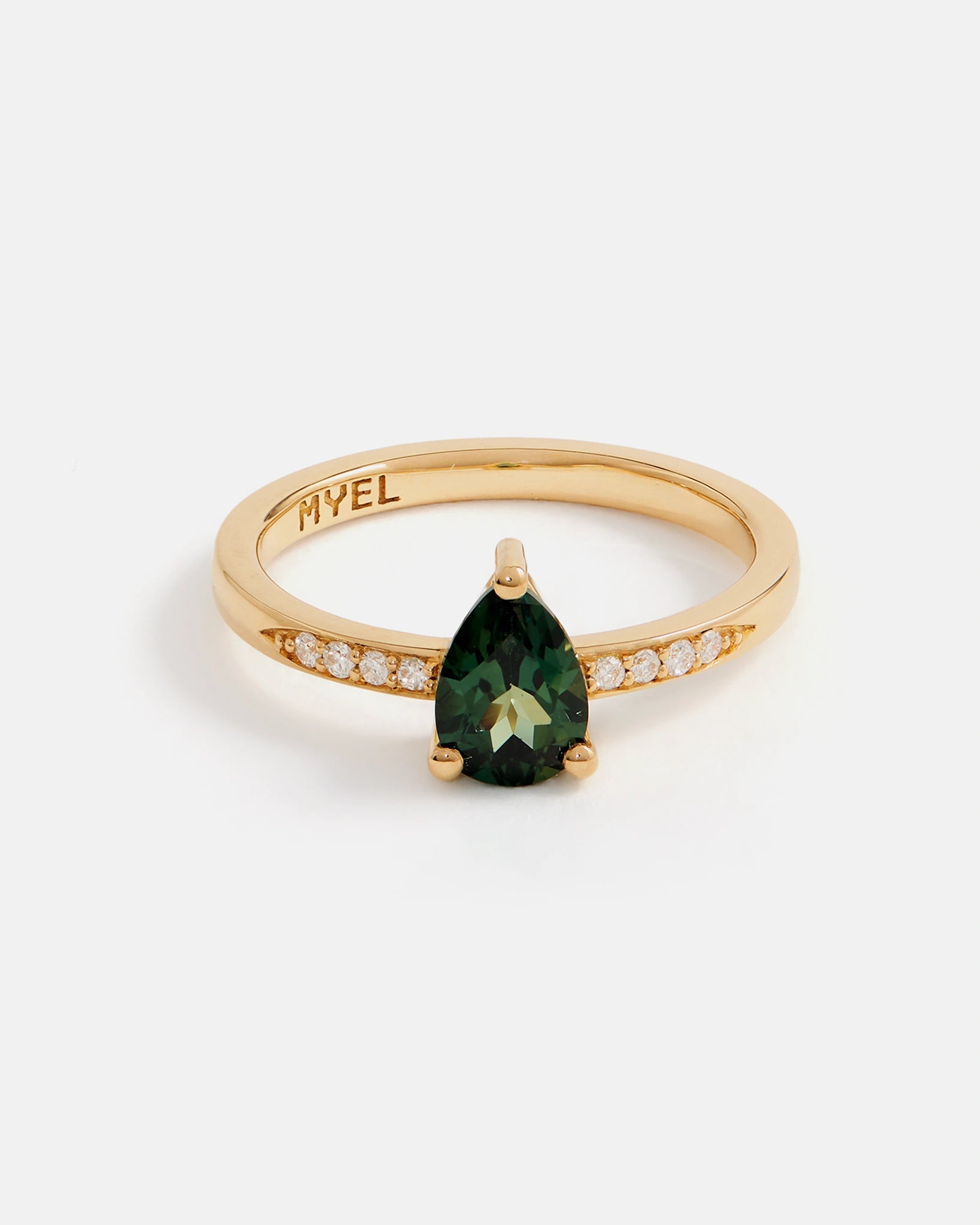 Bague Pira en Or 18K Fairmined avec saphir Australien vert et diamants de laboratoire