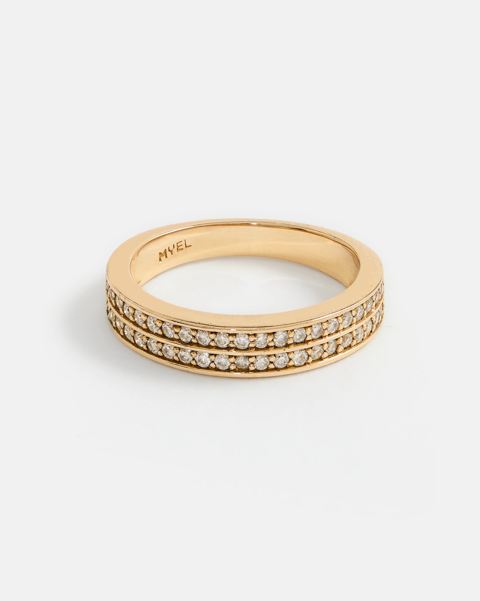 Double Pave Ring in 14k Gold with lab grown Diamonds
