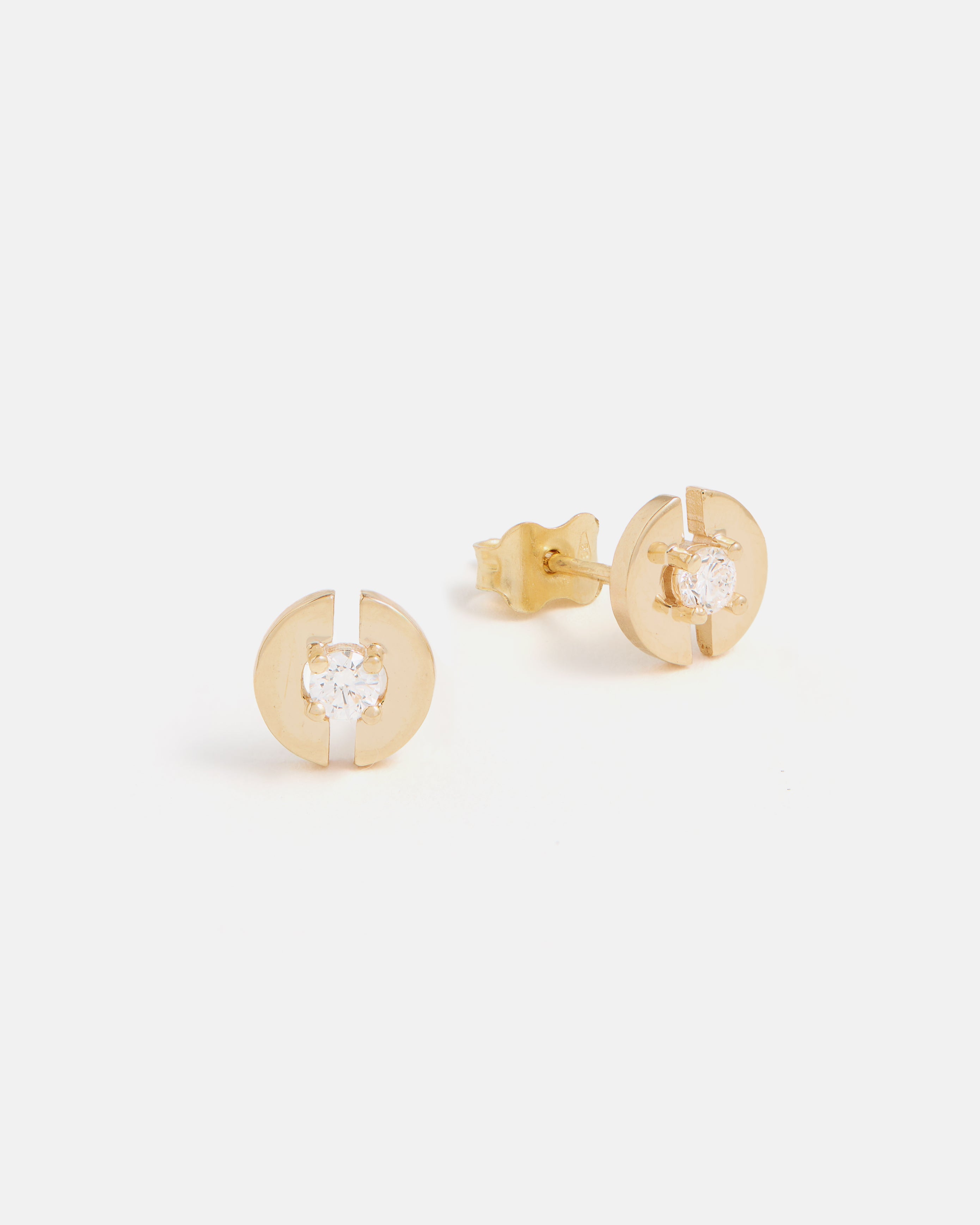 Clous d'Oreilles Stein en Or Jaune 14K avec diamants de laboratoire