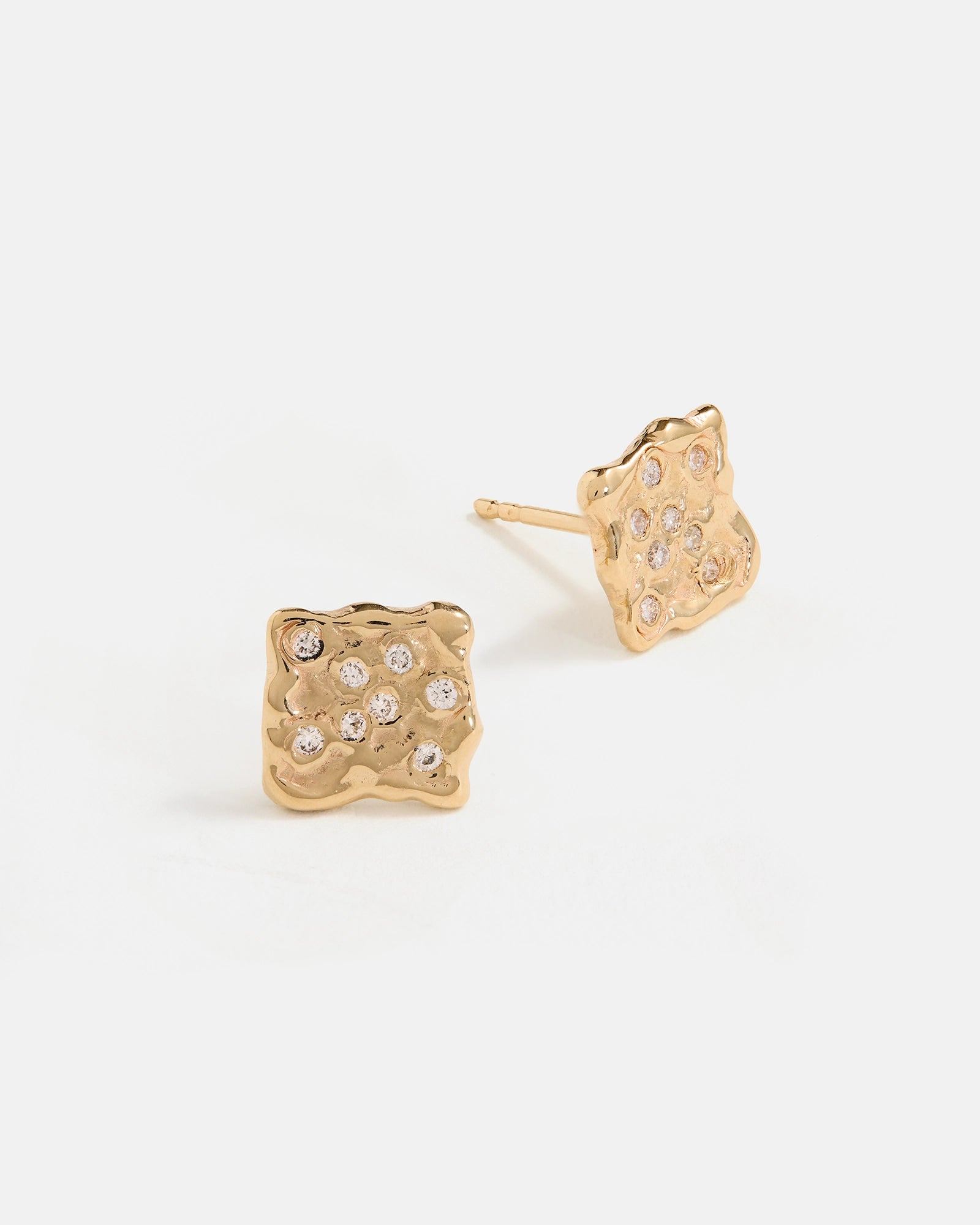 Constellation Forge Earrings in 14k Gold with lab grown Diamonds