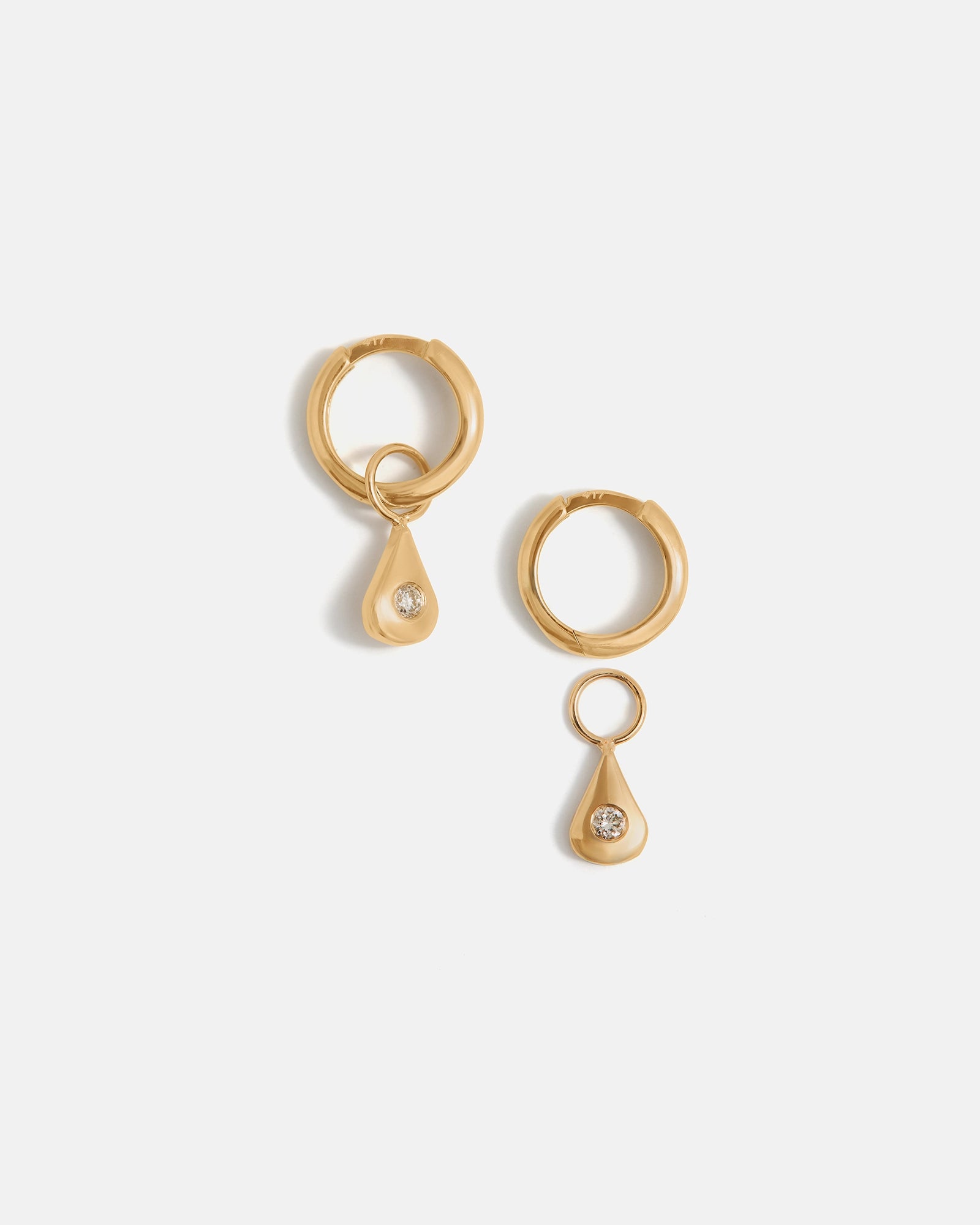 Breloques goutte d'eau en or 14k avec pierres éthiques