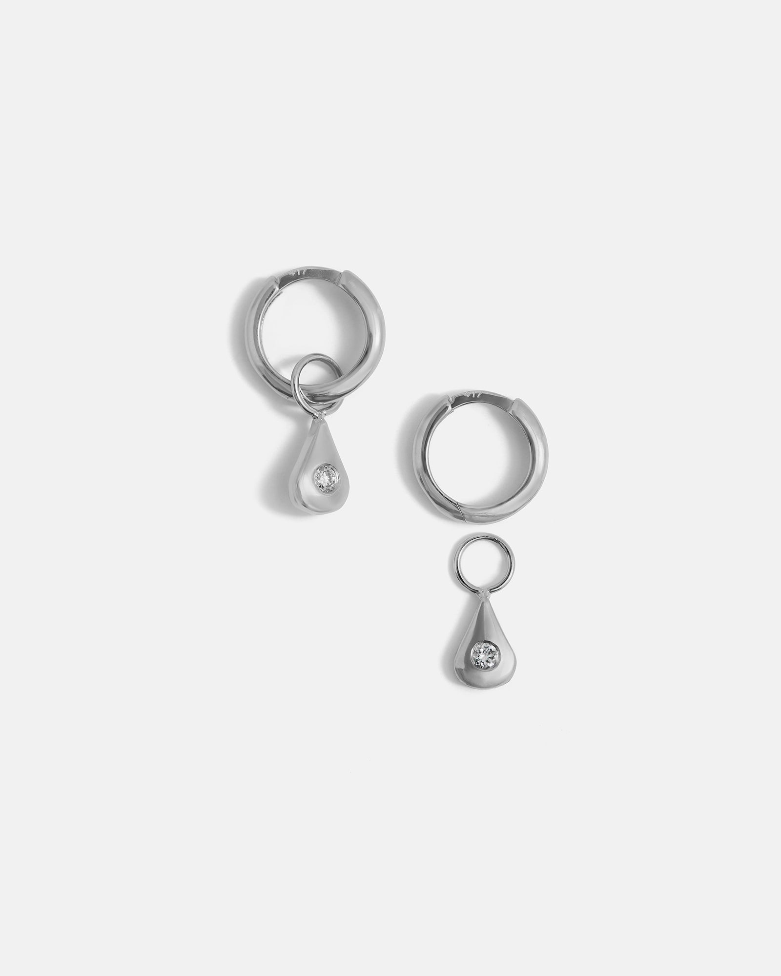 Breloques goutte d'eau en argent avec pierres éthiques