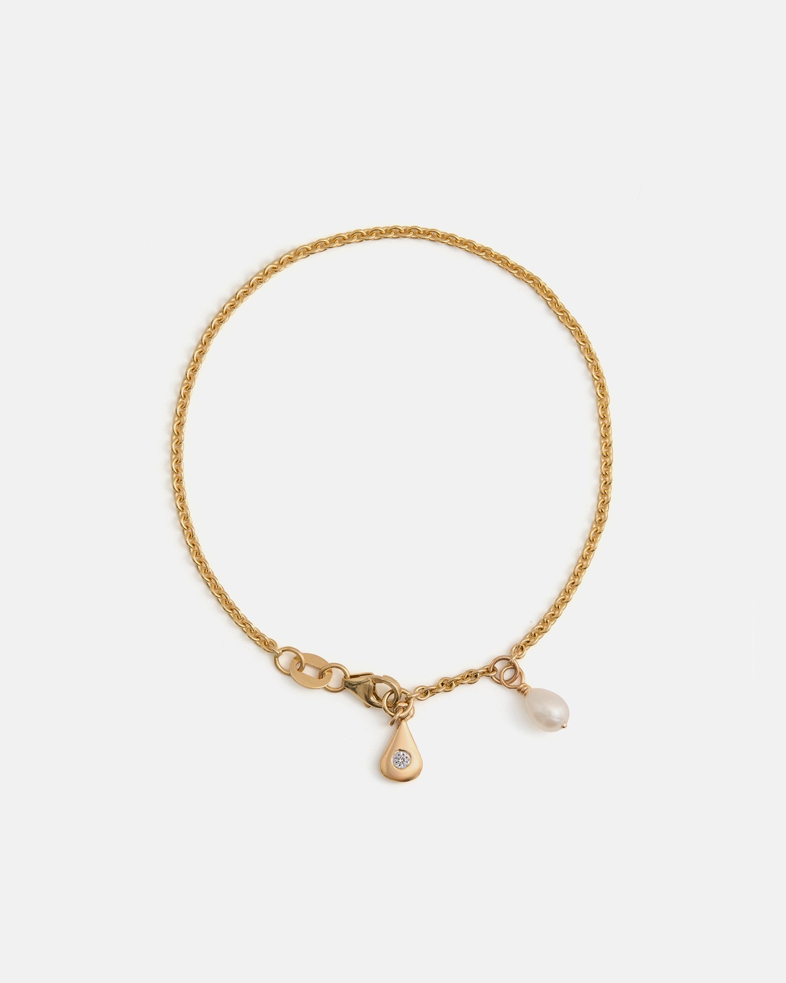 Water Drop Bracelet in 14k Yellow Gold with Ethical Stones
