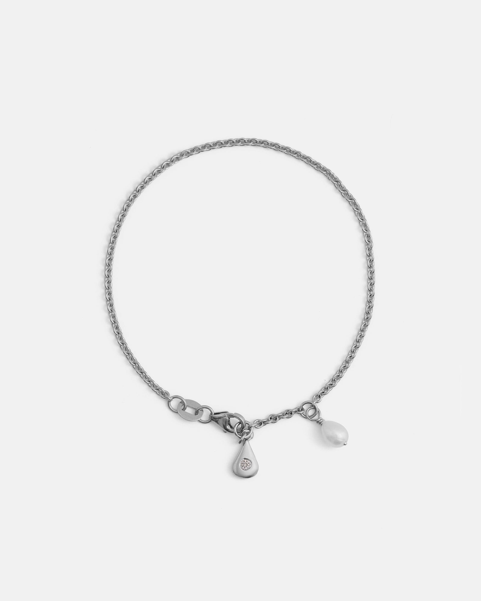 Bracelet goutte d'eau en argent avec pierres éthiques