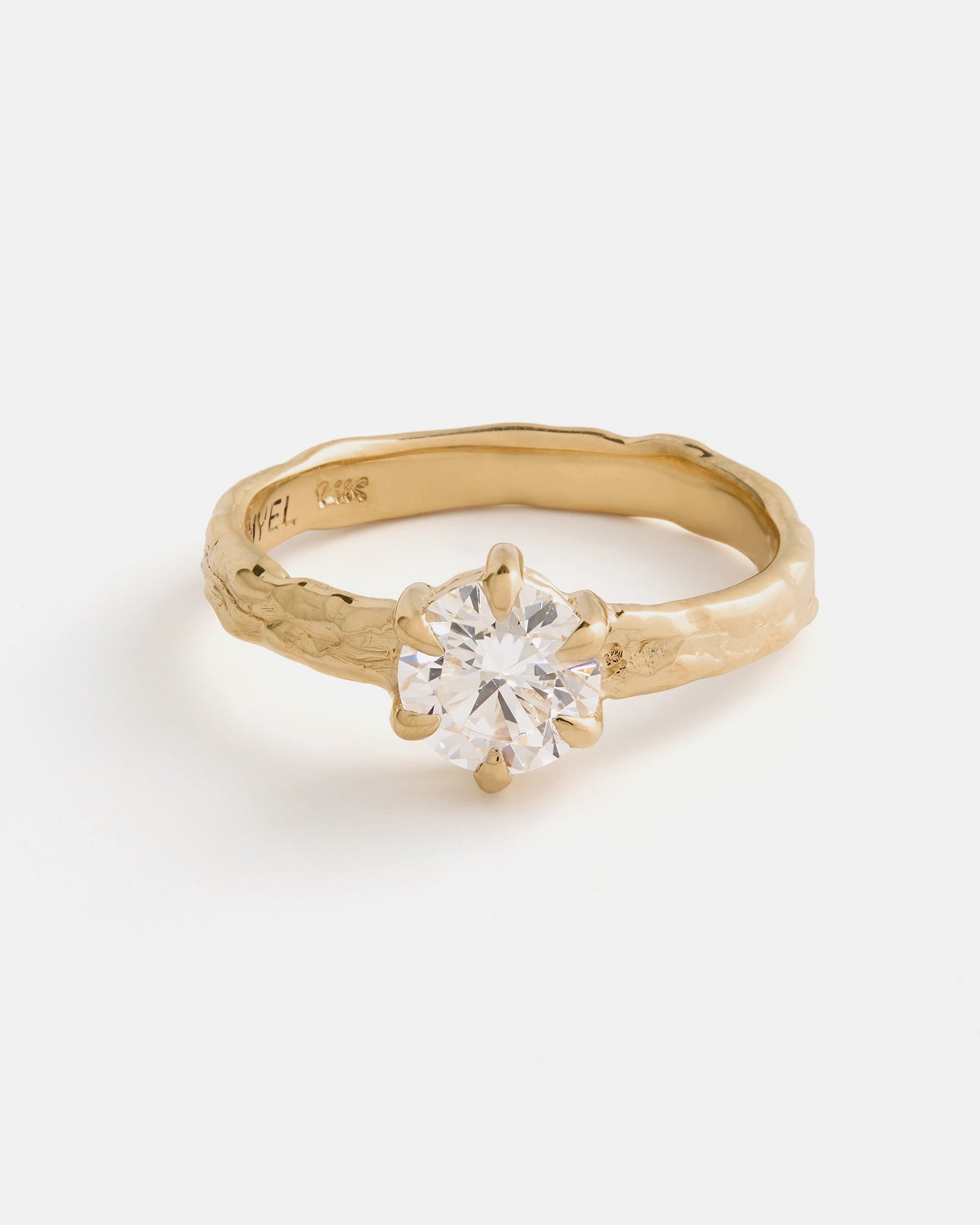 Thin Forge Solitaire in 14k Gold with Diamond