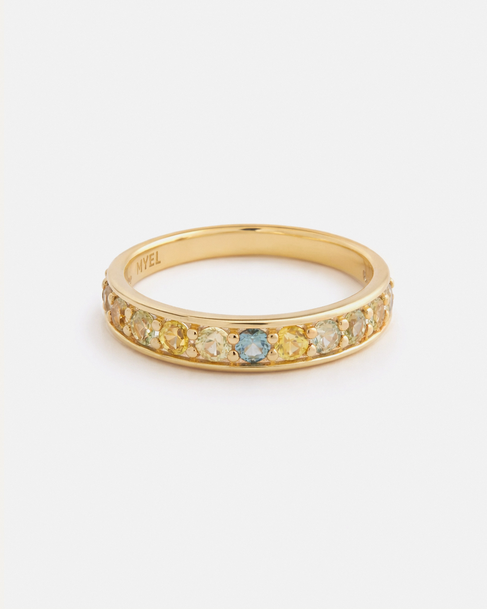 Bague Marie Pavé Aube en Or Jaune 14k avec Saphirs