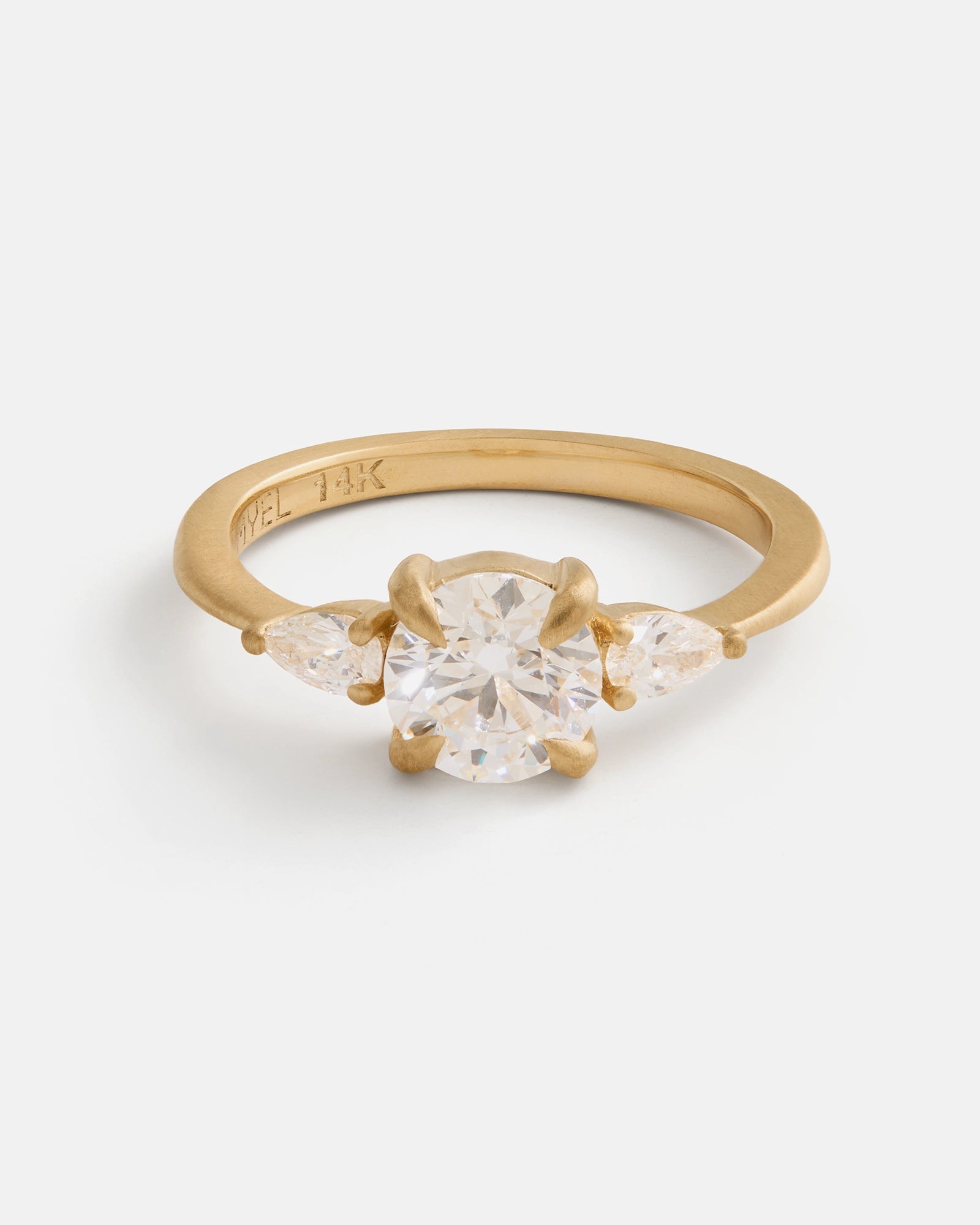 Trilogy Ring in 14k Gold with Diamonds
