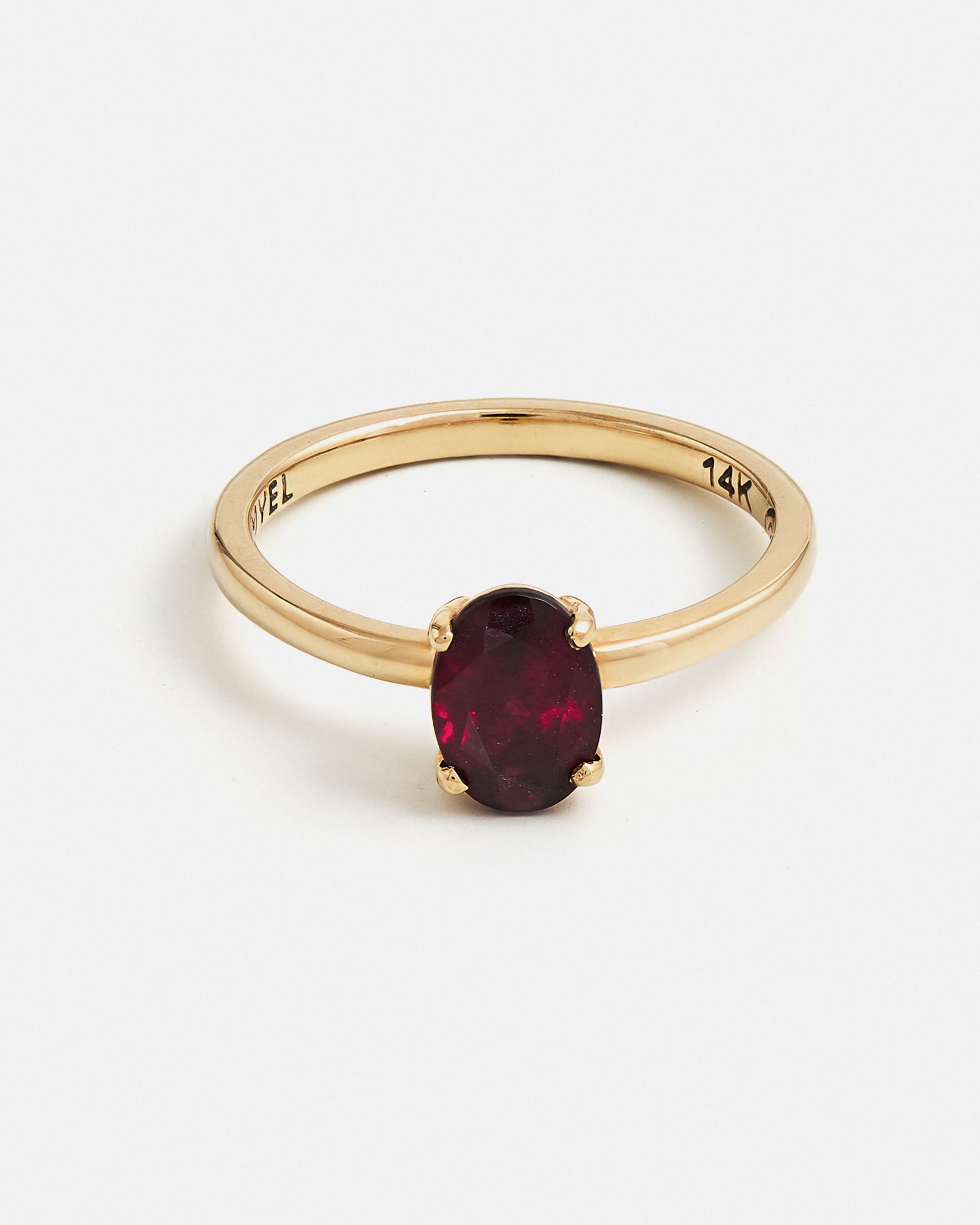 Ellipse Ring in Fairmined Gold with Anthill Garnet