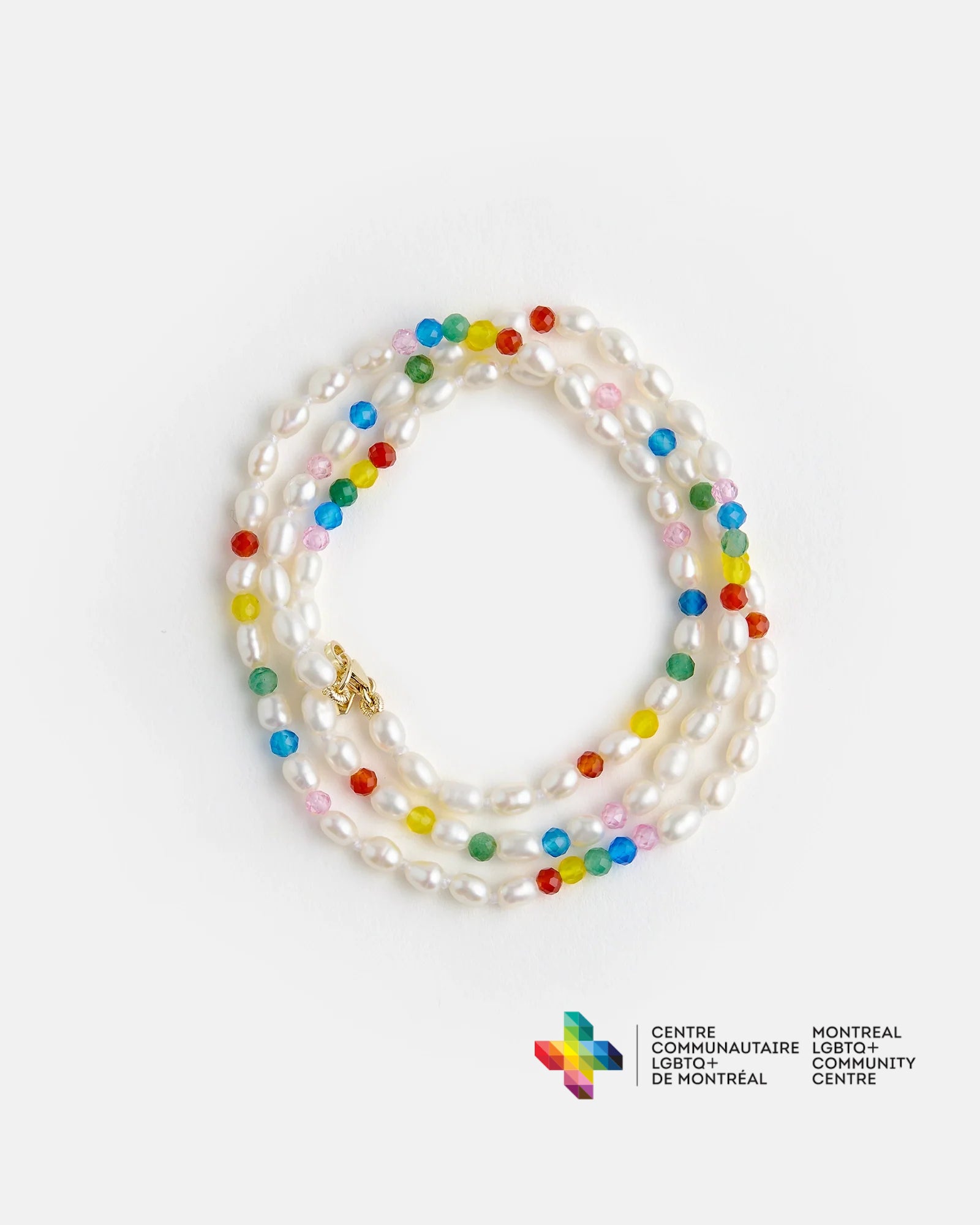 Rainbow Pearl Wrap Bracelet