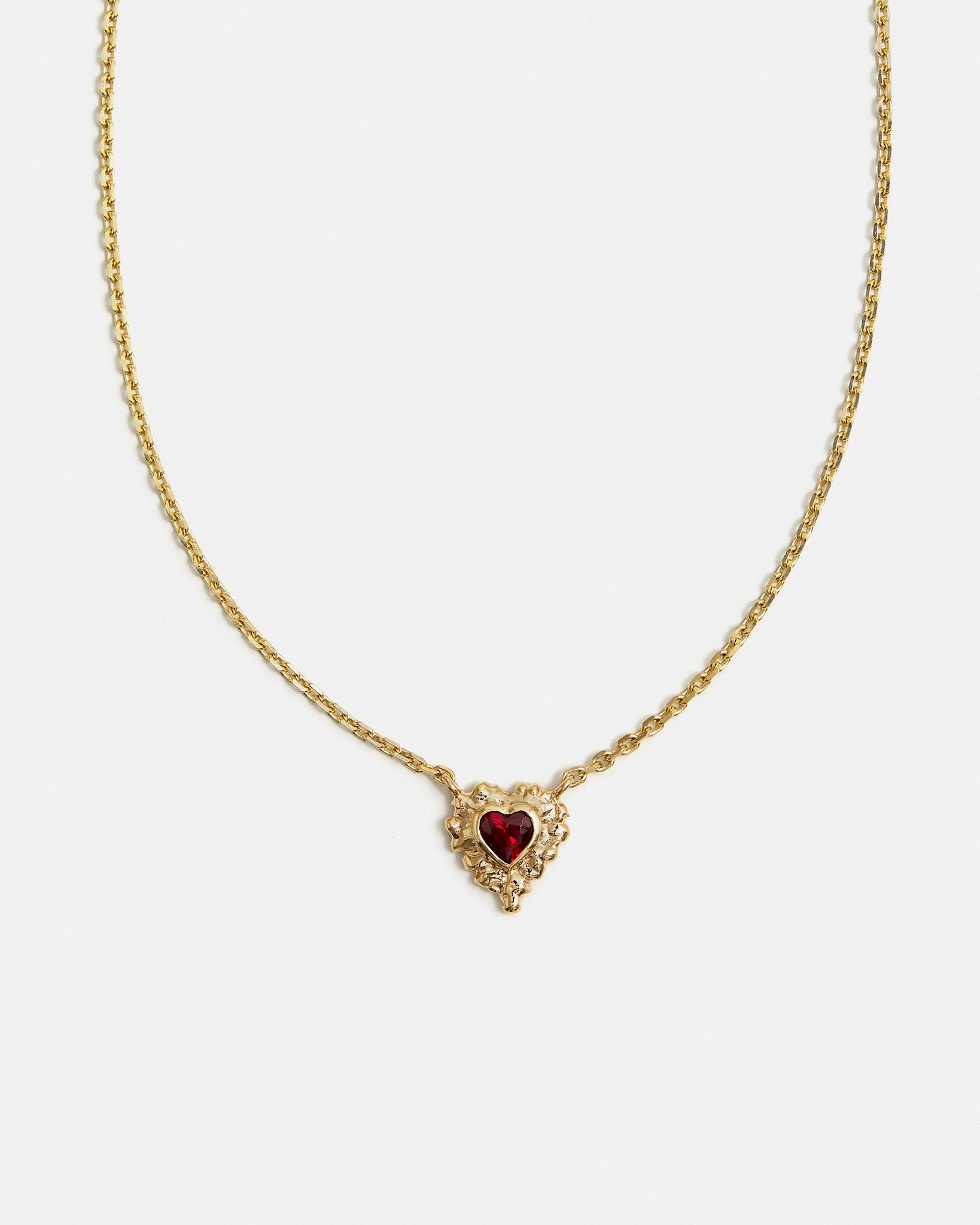 Collier Coup de Foudre en Or 14k avec Grenat