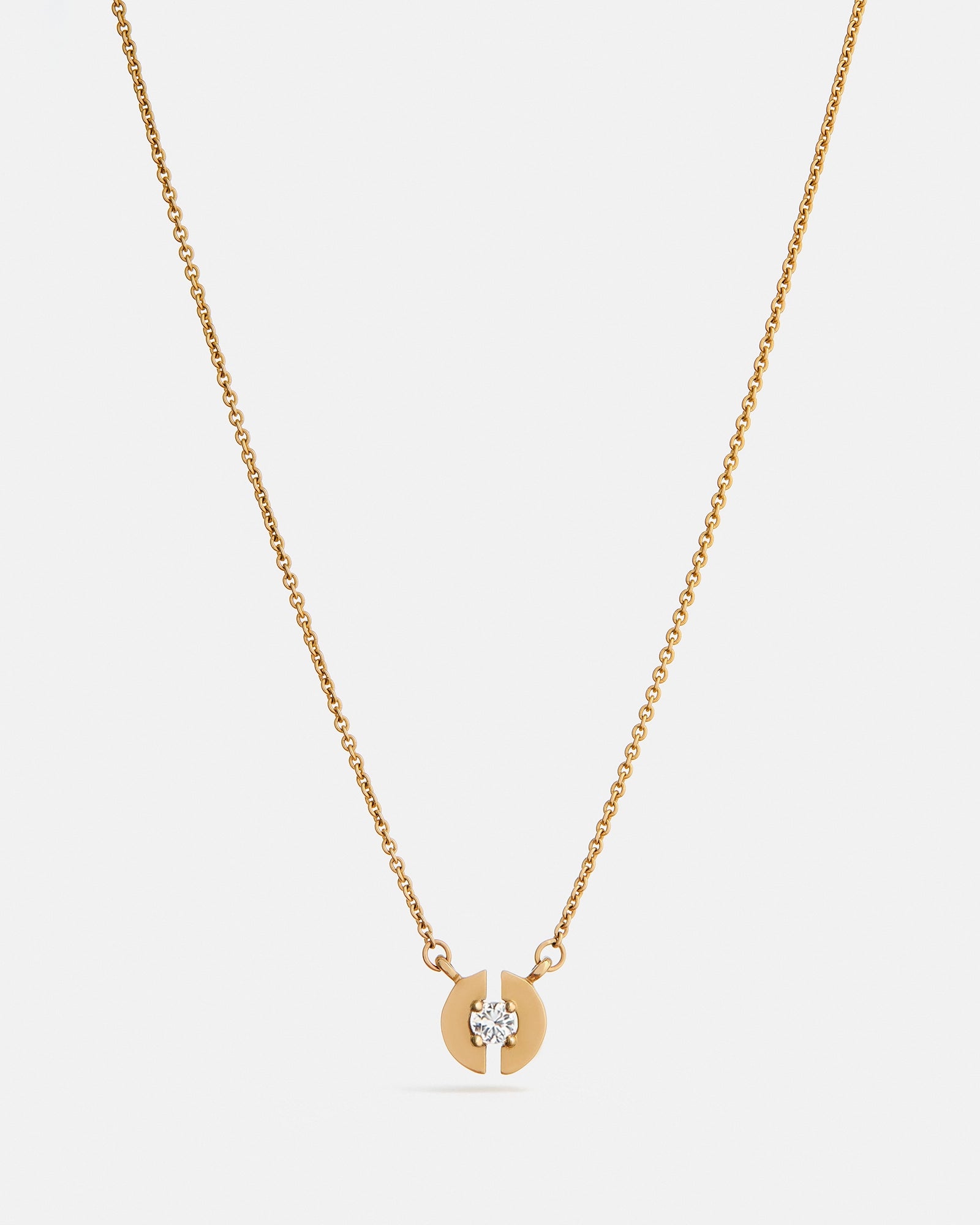 Stein Necklace in 14k Yellow Gold with Diamond