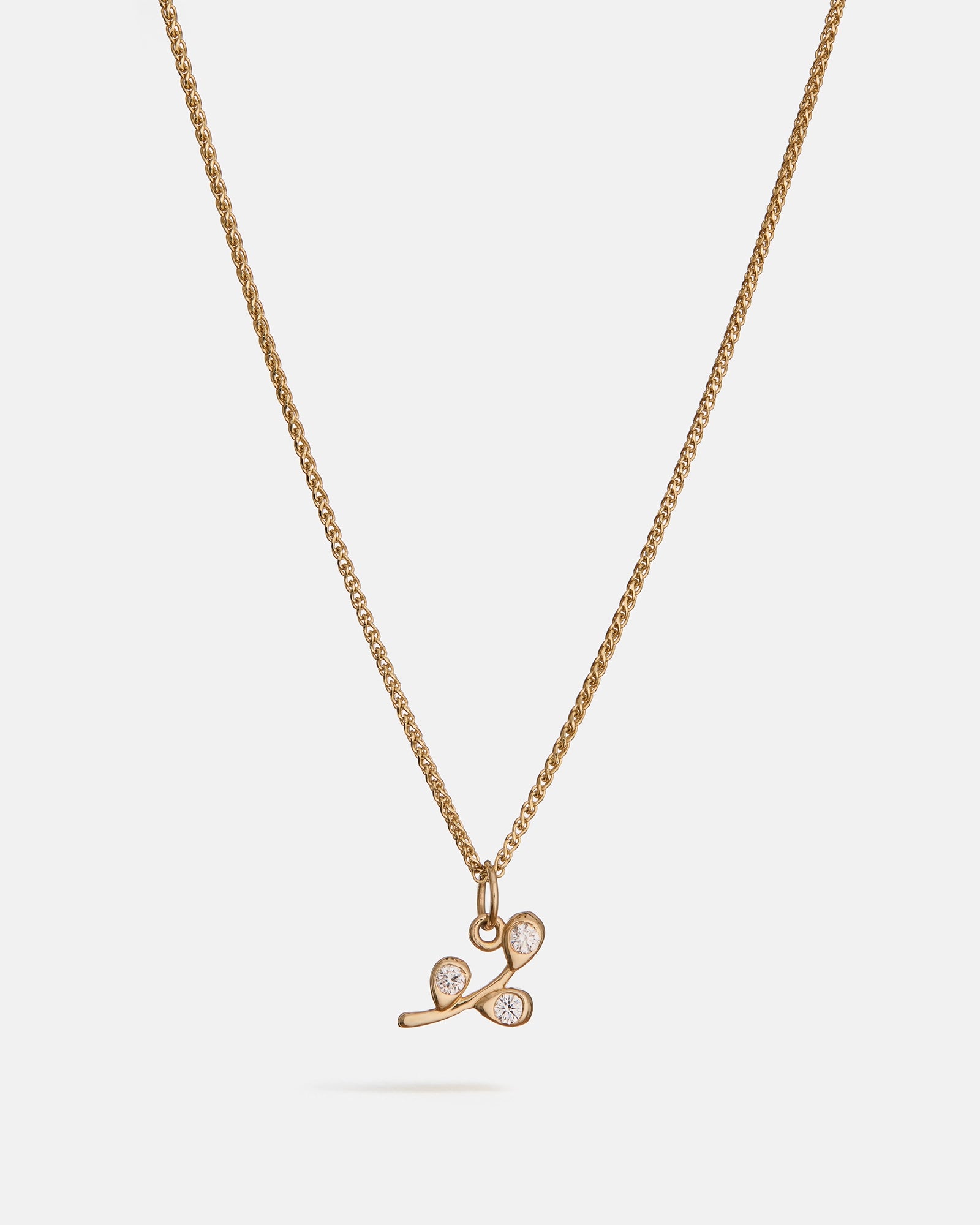 Branch Pendant in 14K Gold with lab grown Diamond
