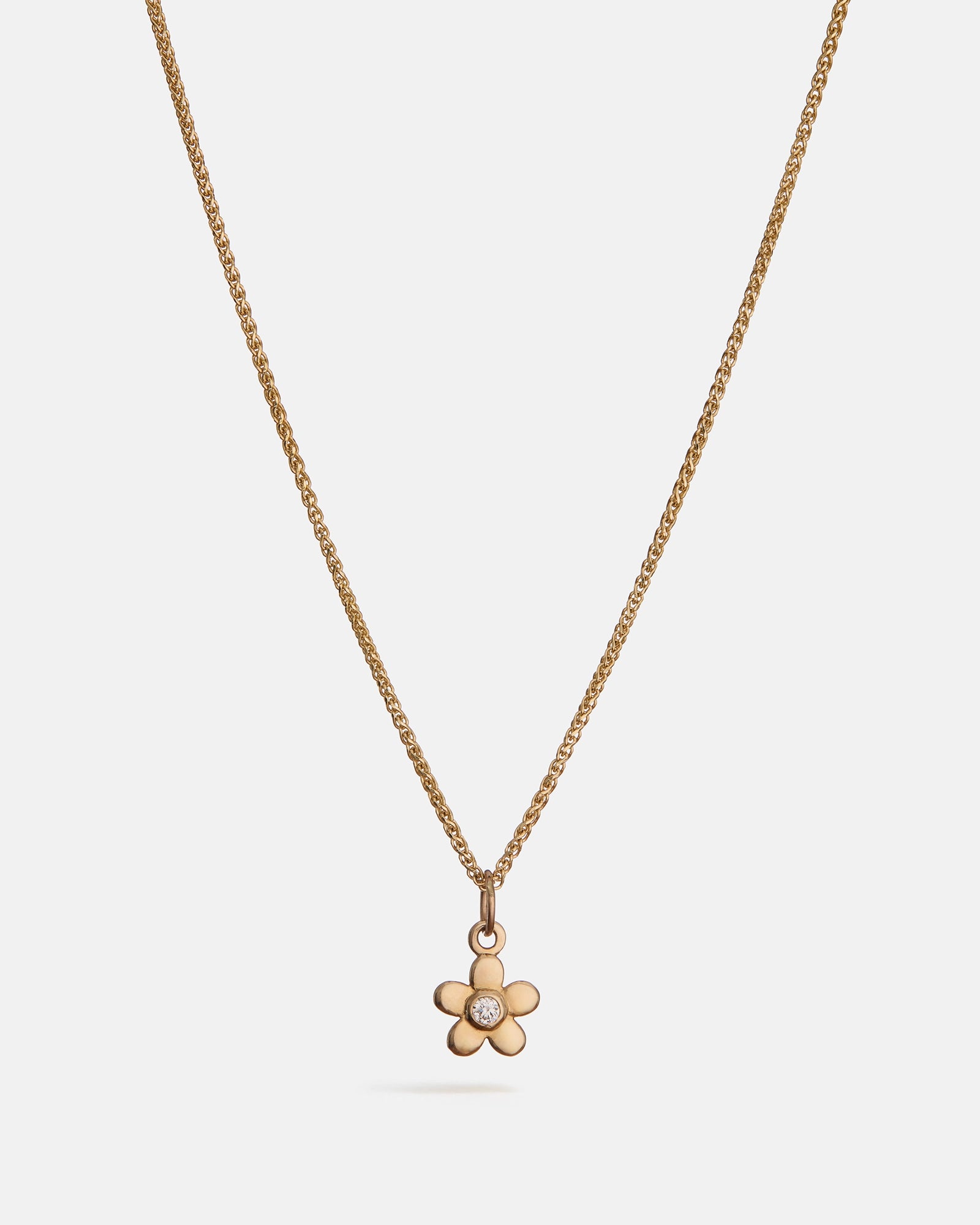 Flower Pendant in Gold with lab grown Diamond MYEL Design