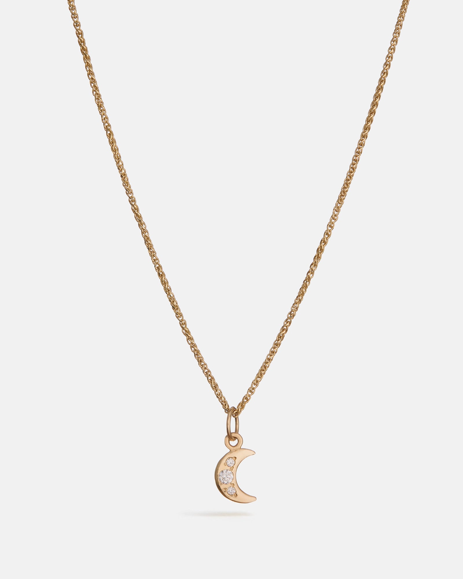 Moon Pendant in 14k Gold & lab grown Diamonds