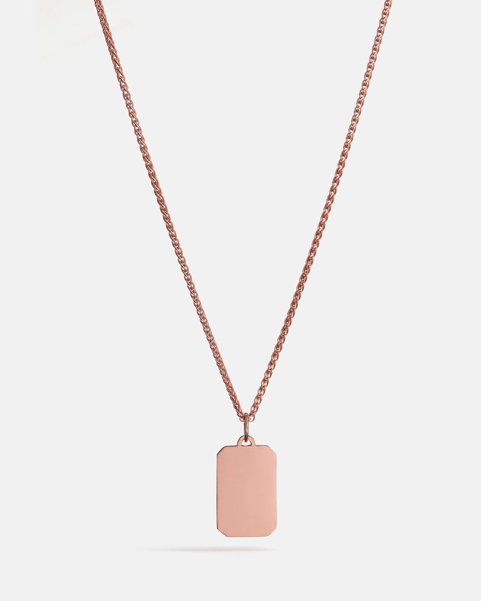 Pendentif Rectangulaire Memento en Or Rose 10k