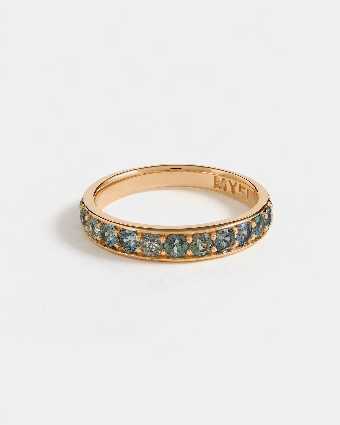 Marie Pavé Ring in 14k Yellow Gold with Australian Sapphires