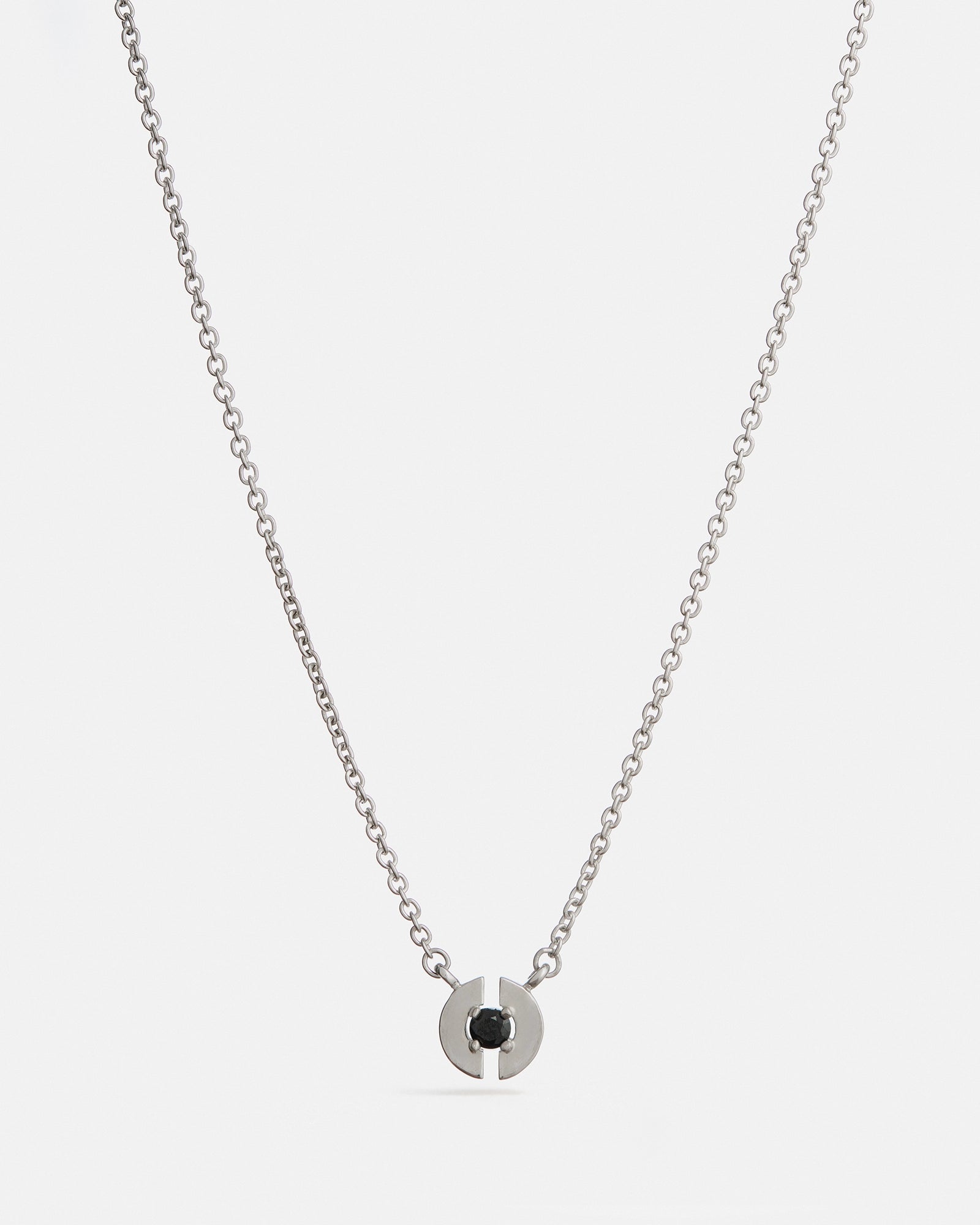 Collier Stein en Argent avec Spinelle Noir