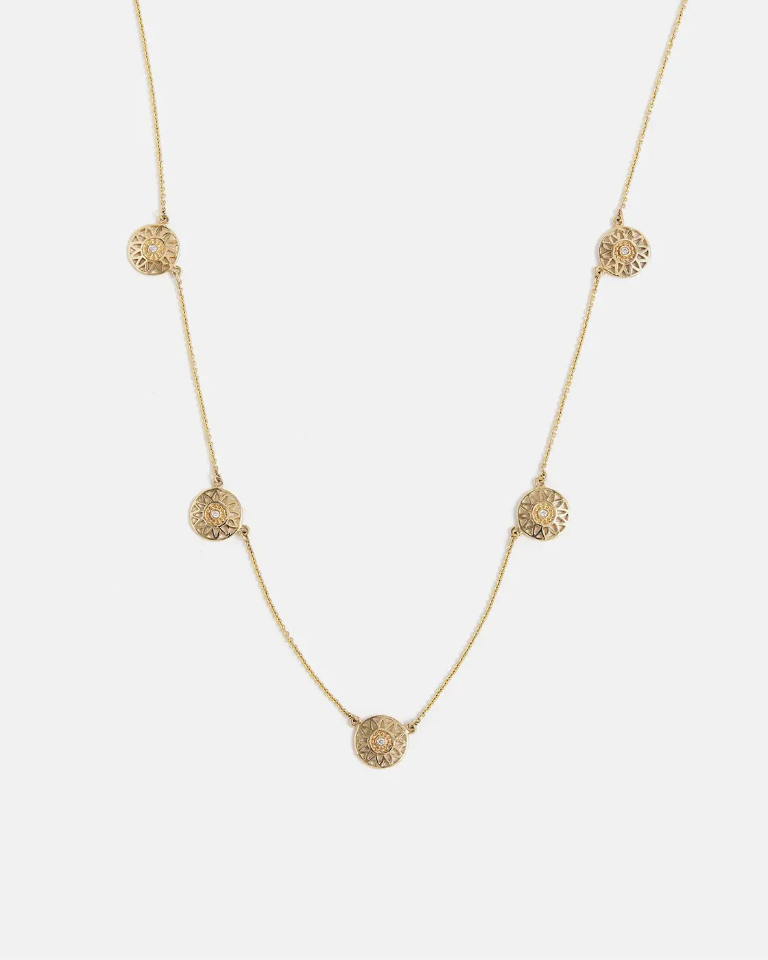 Gold disc necklace clearance