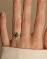 Bague Halo en Or Fairmined avec Saphirs d'Australie