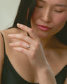 Bague Rétro en Or 14k avec Diamant de Laboratoire et Rubis