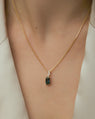 Australian Sapphire Pendant in Fairmined 14K Yellow Gold embellished with lab-grown diamonds