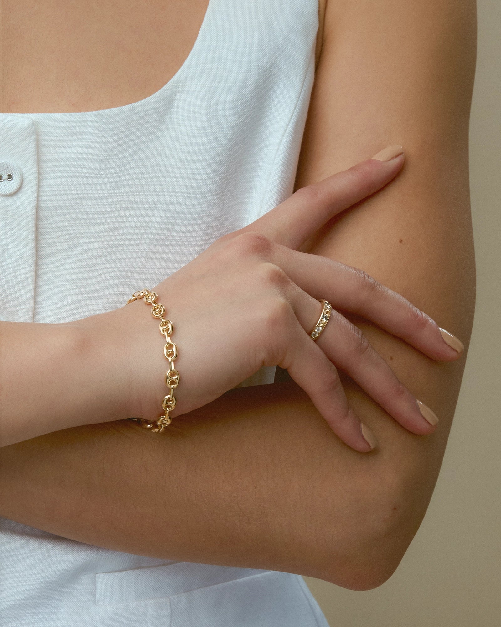 Bague Marie Pavé Aube en Or Jaune 14k avec Saphirs
