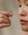 Ellipse Petal Ring in 14k Fairmined Yellow Gold with Oval Australian Sapphire