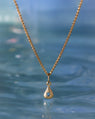 Water Drop Pendant in 14k Gold with Ethical Stone