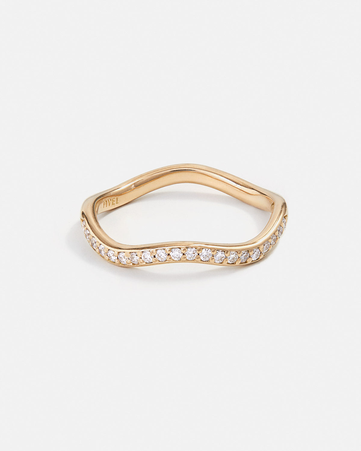 Custom Ring - Pavé Wave Ring in 14K Fairmined Gold with Lab-grown Diamonds