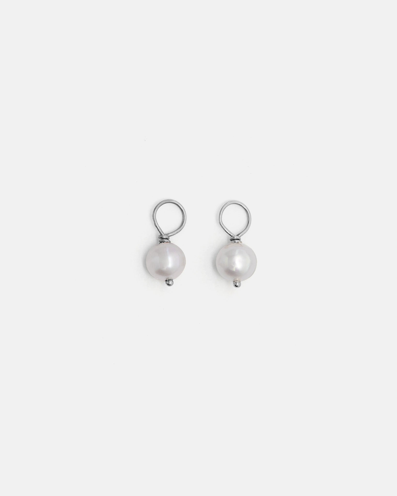 Pendentifs Pom-Pom pour Anneaux en Or et Perles d'eau douce Blanches 