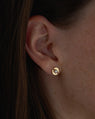 Stein Stud Earrings in 14k Yellow Gold with Diamond