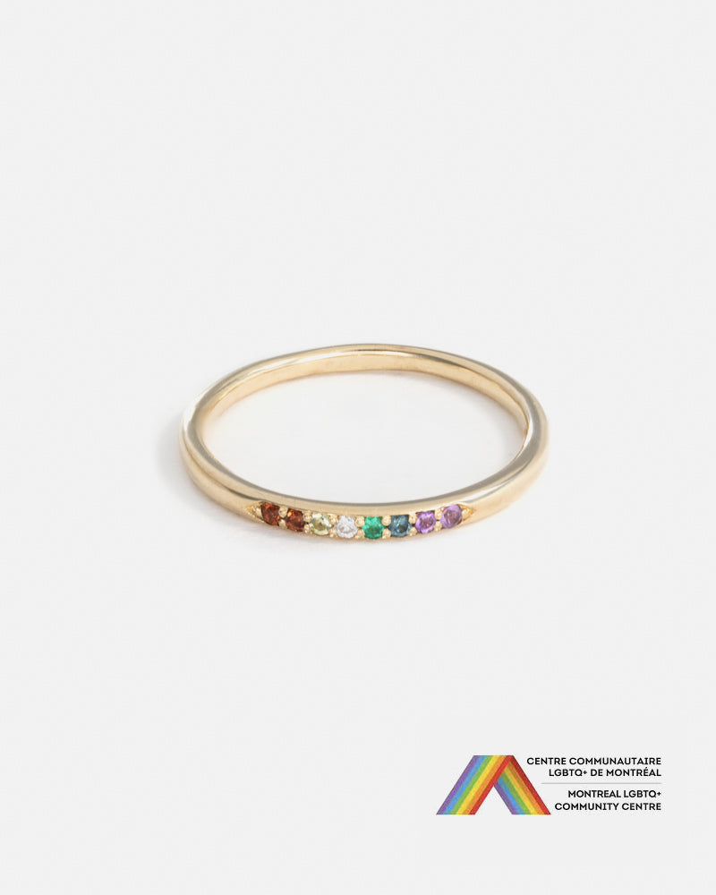 Rainbow Stratura Wedding Ring in Gold
