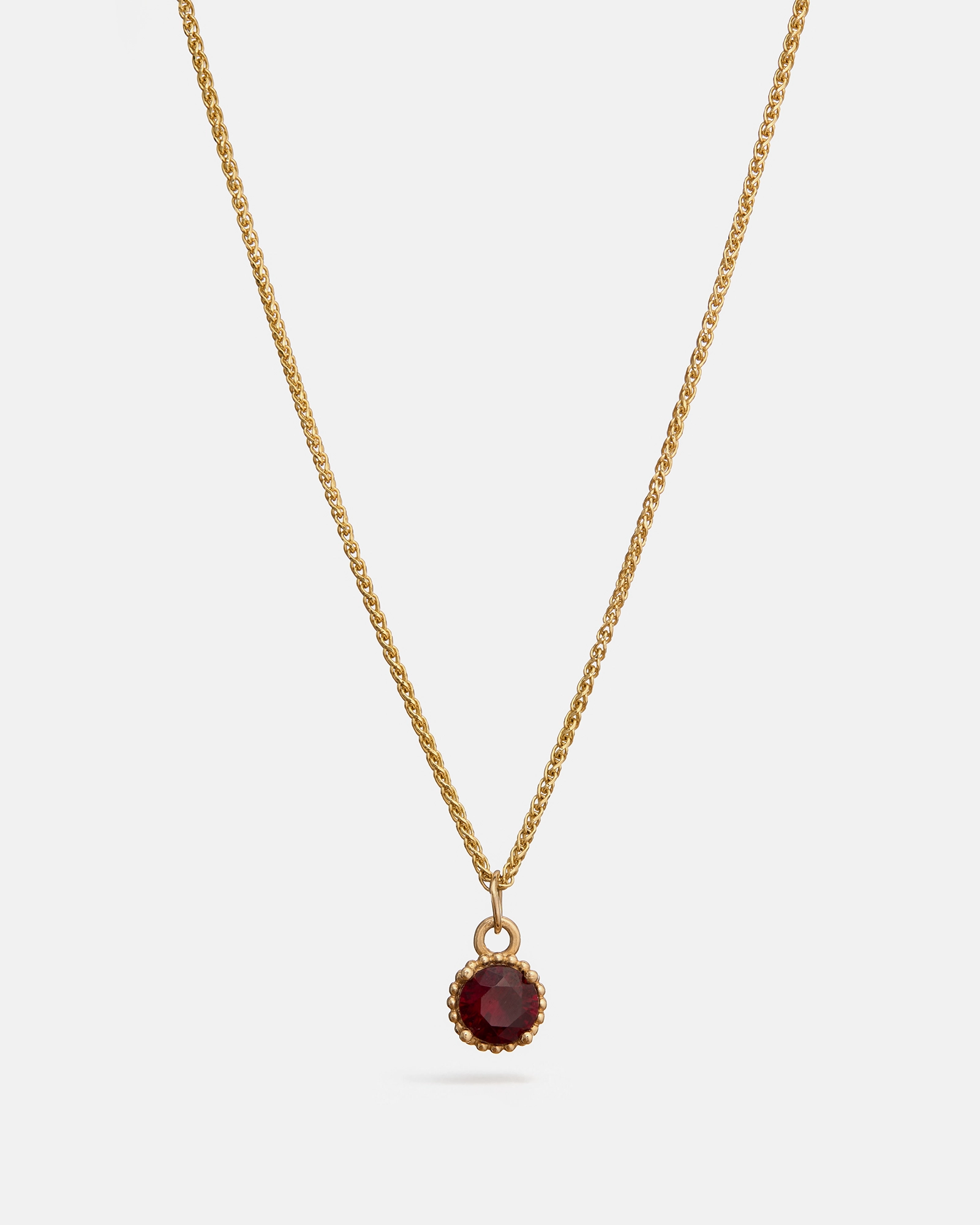 Pendentif Rond Galatée en Or Jaune 14k avec Grenat Anthill