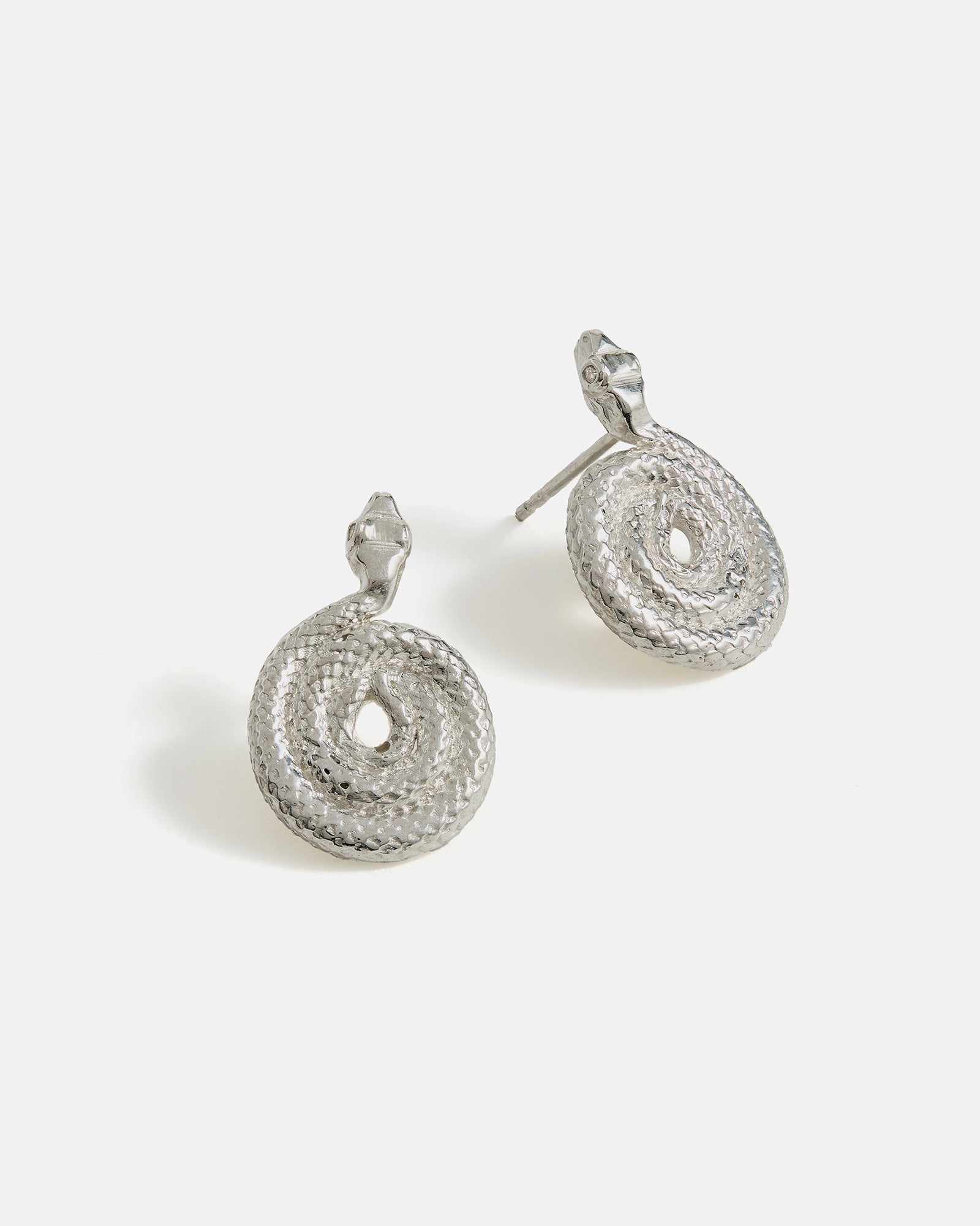 Ophidia Earrings in Silver with lab-grown diamonds