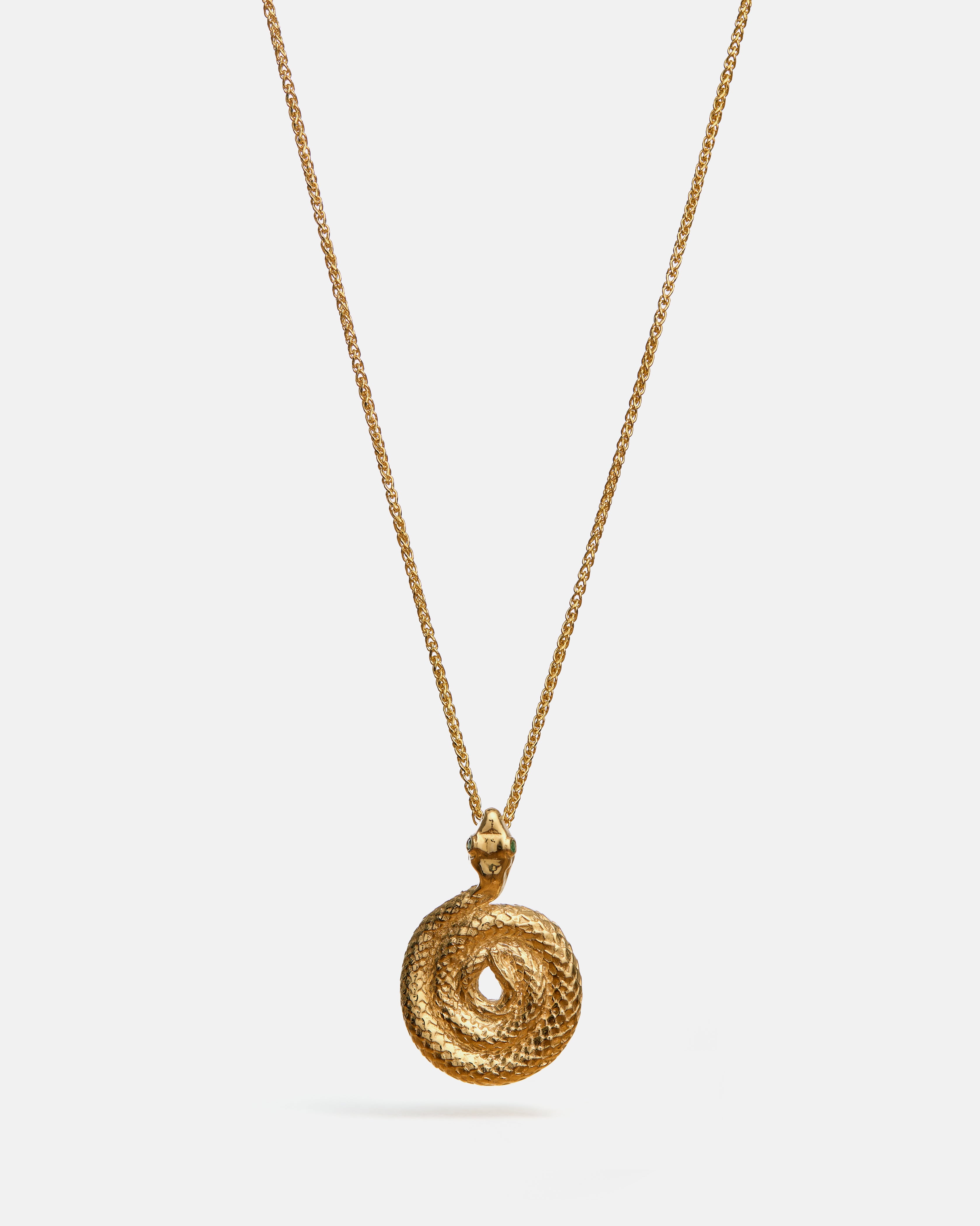 Ophidia Pendant in 14k Gold with Emeralds