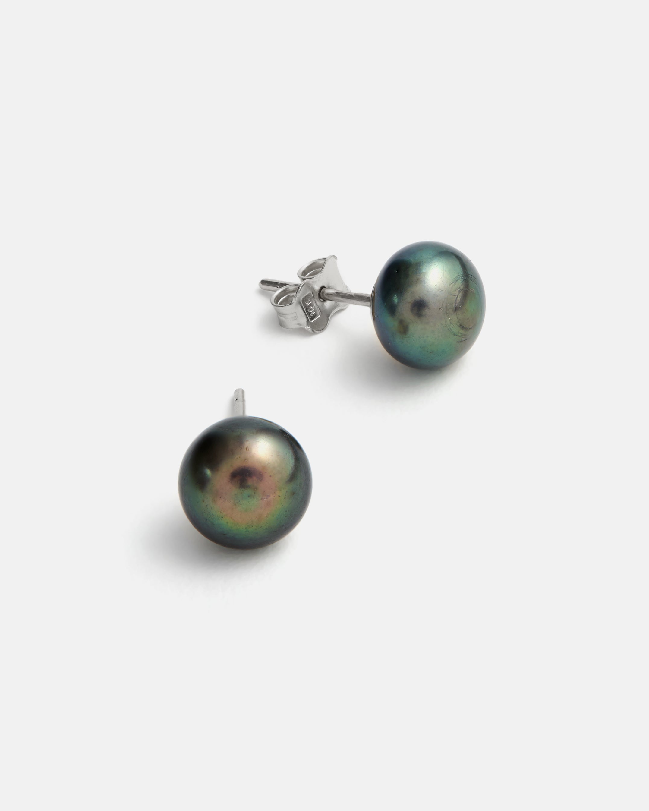Clous d'Oreilles Neptune avec Perles d'Eau Douce Irisées en Or