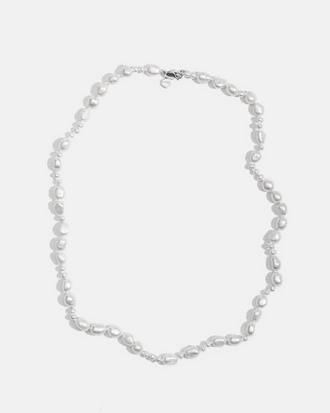 PRY シュウト　 Silver & White Pearl Necklace Vivienne Westwood Broken Pearl Necklace Silver w/drawstring