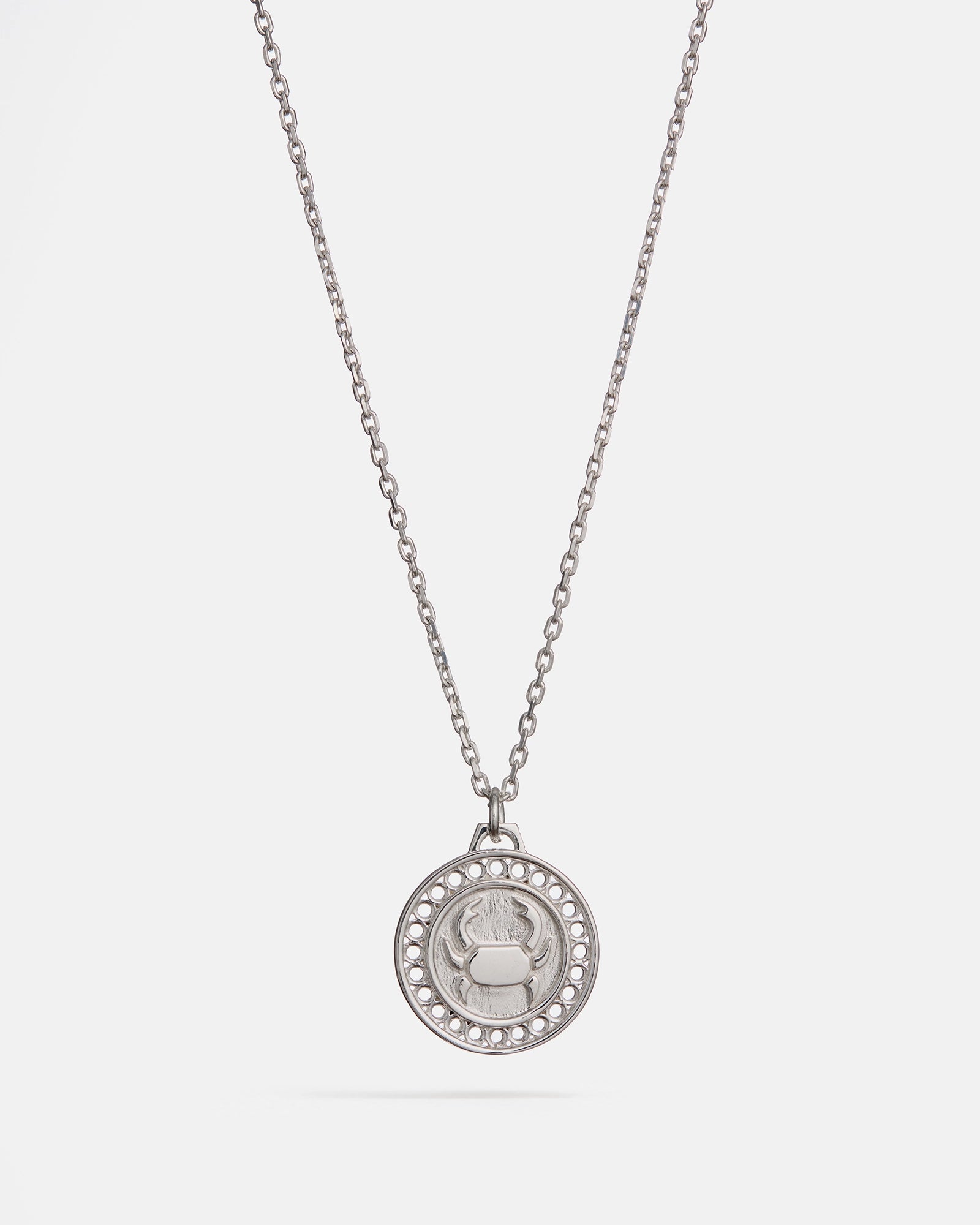 Collana Zodiaco Cancro In Argento 925 Con CZ - Simbolo Astrologico - Regolabile 16-18''