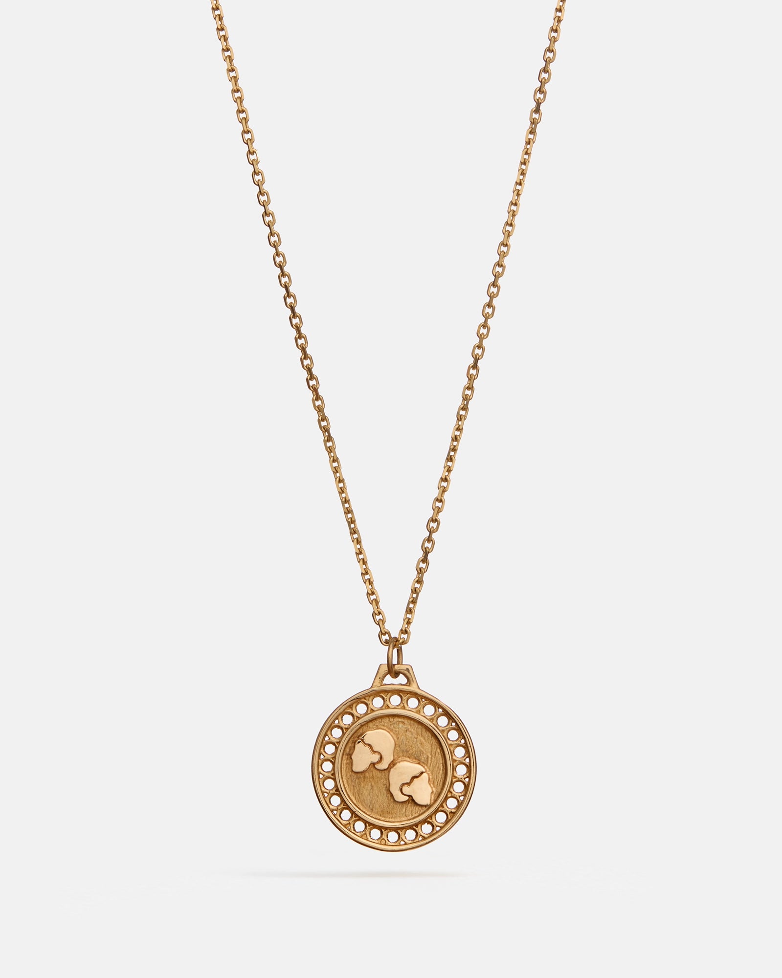 Zodiac Gemini Pendant in 14k Yellow Gold
