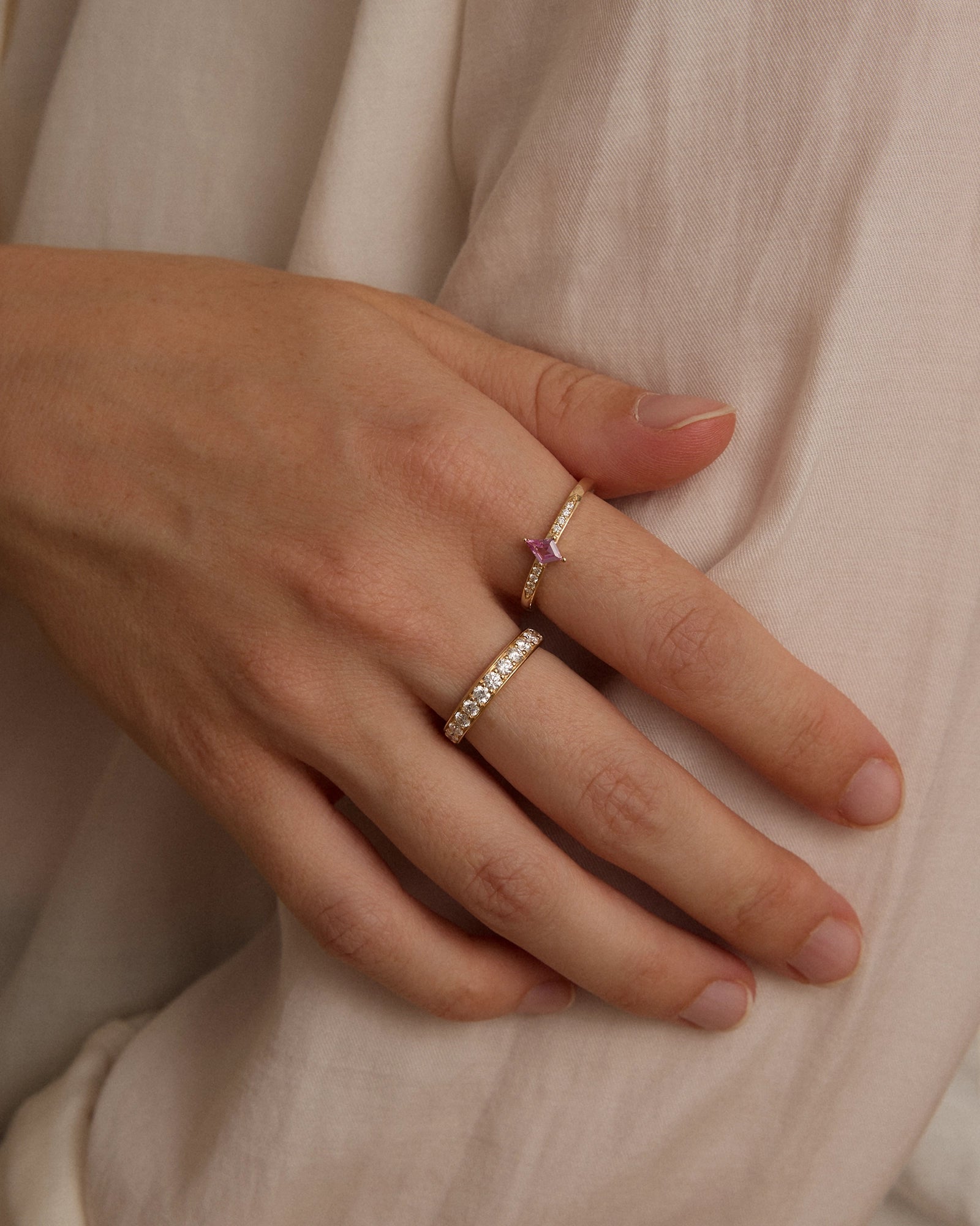 Marie Pavé Ring in 14k Fairmined Yellow Gold with Lab Diamonds