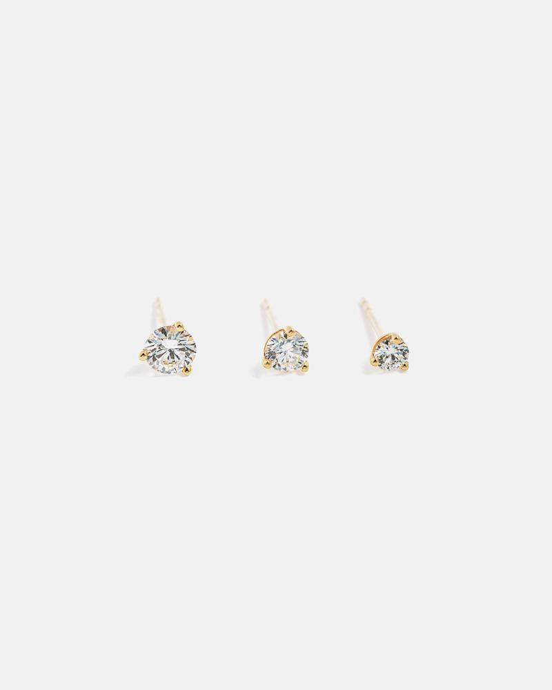Clous d'Oreilles en Or Jaune avec Diamants de Laboratoire (0.25 carats)