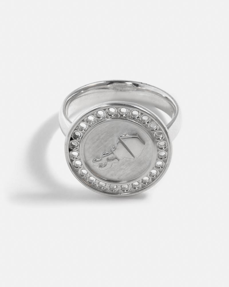 Zodiac Aquarius Ring in Silver