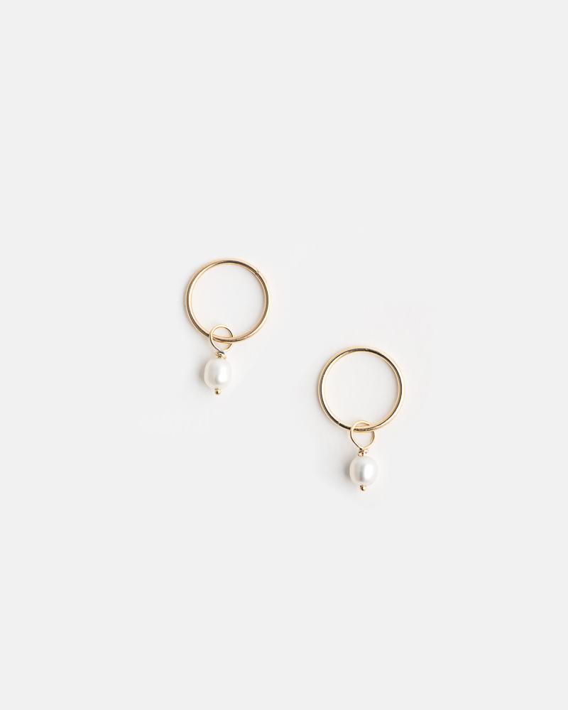 Baby Sleepers Hoops in Gold with Pearls